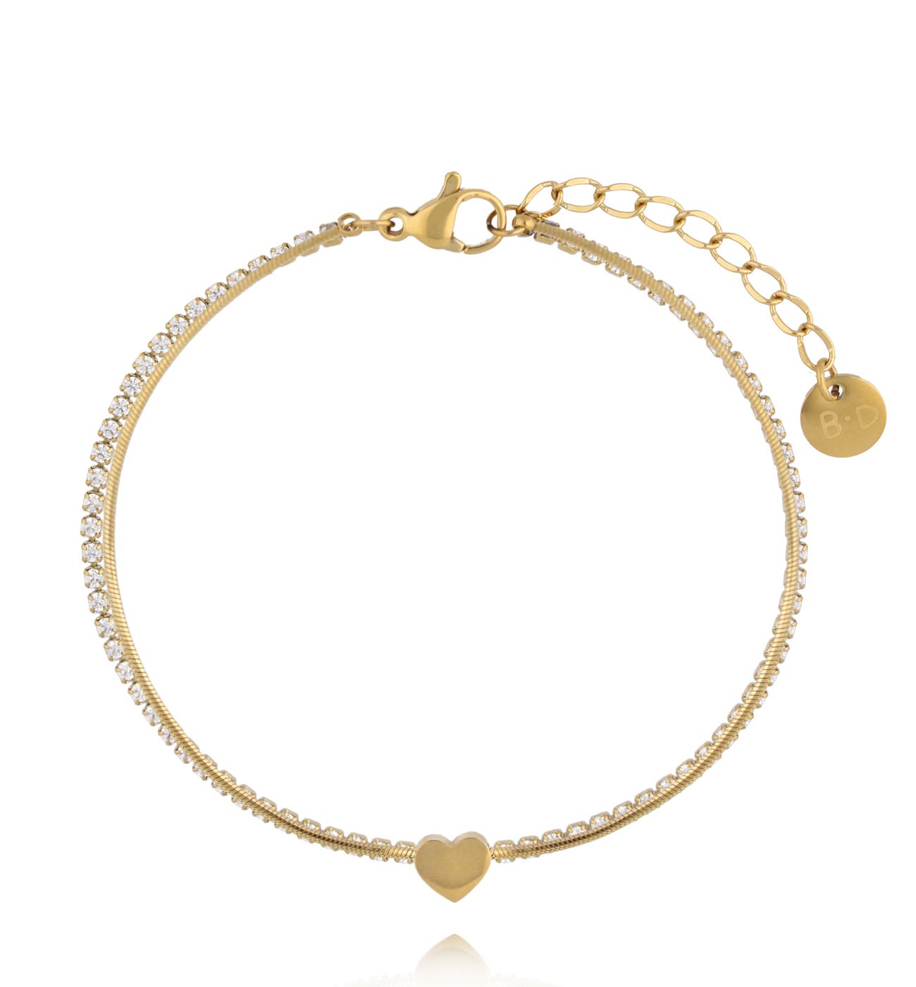 Bransoletka z cyrkoniami i żmijką złota BSY0376