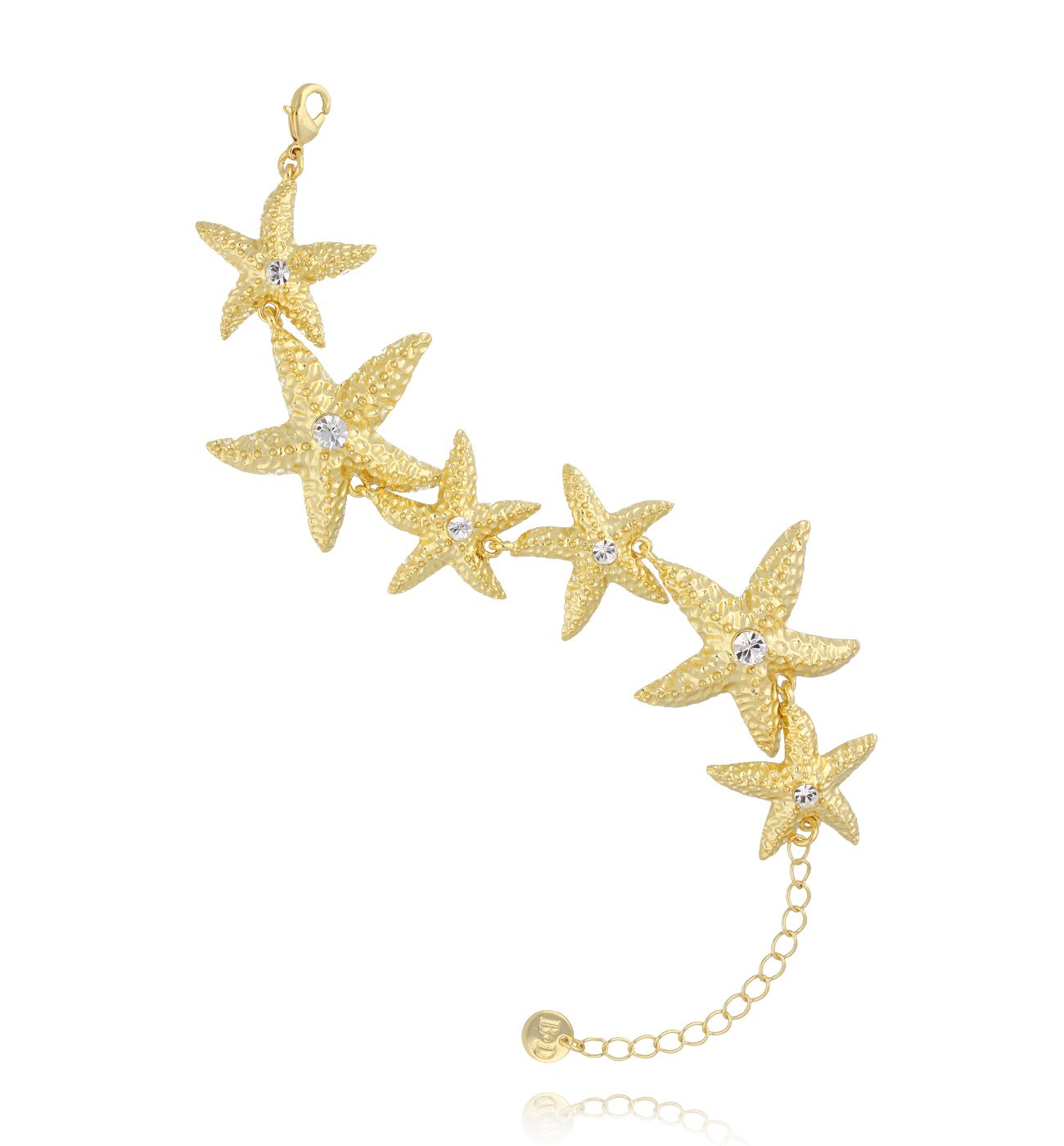 Bransoletka ze złotymi rozgwiazdami BSS0242