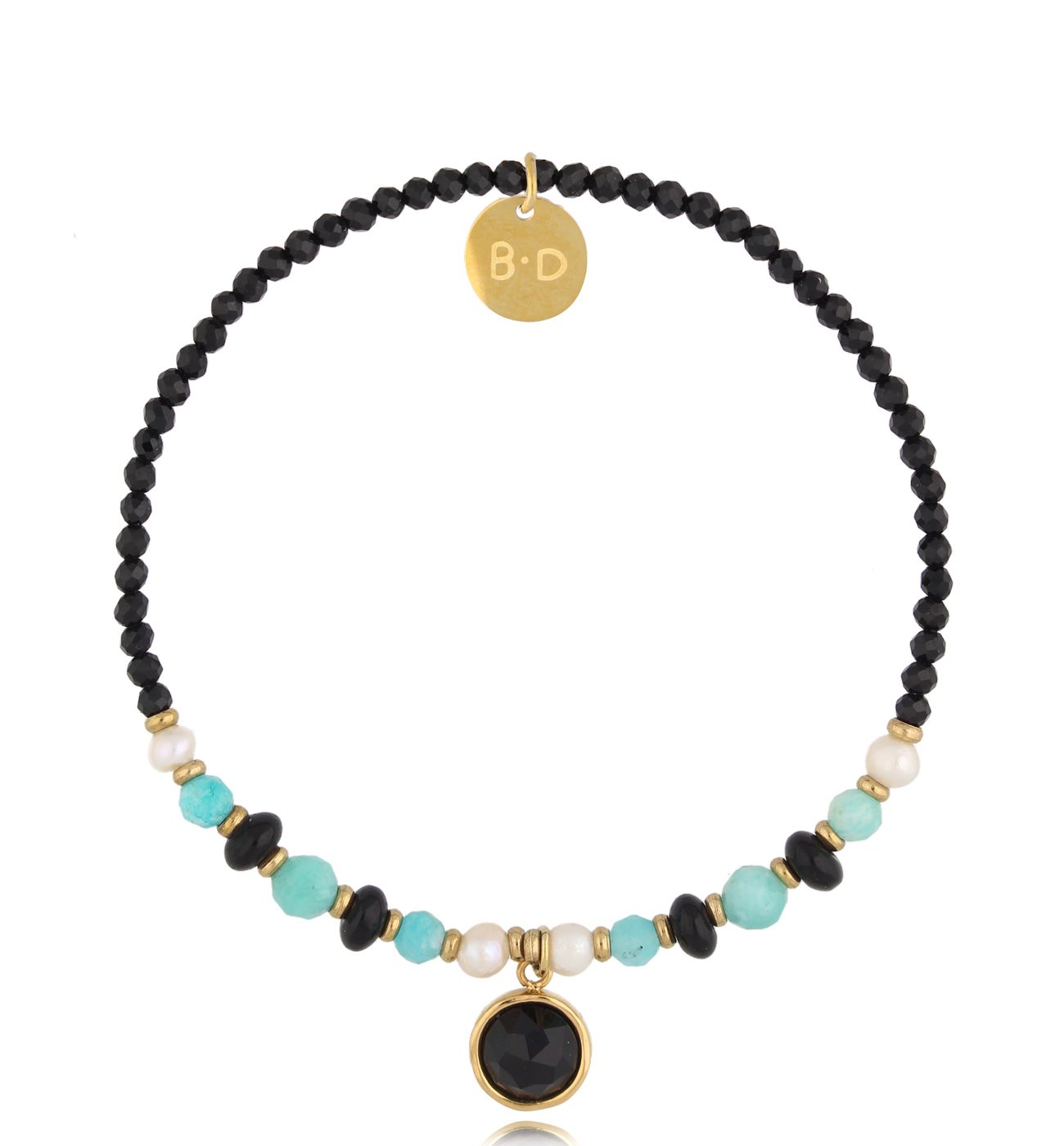 Bransoletka z turmalinami i amazonitami BTW2744