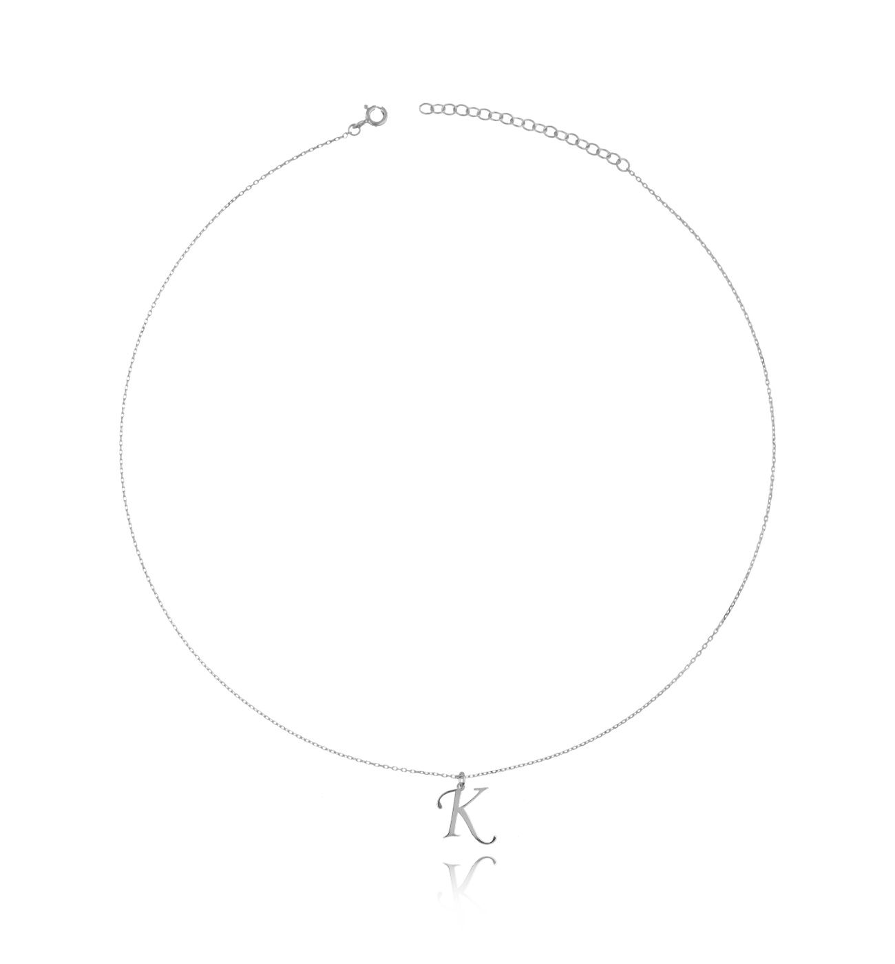 Naszyjnik srebrny z literką K - By Dziubeka