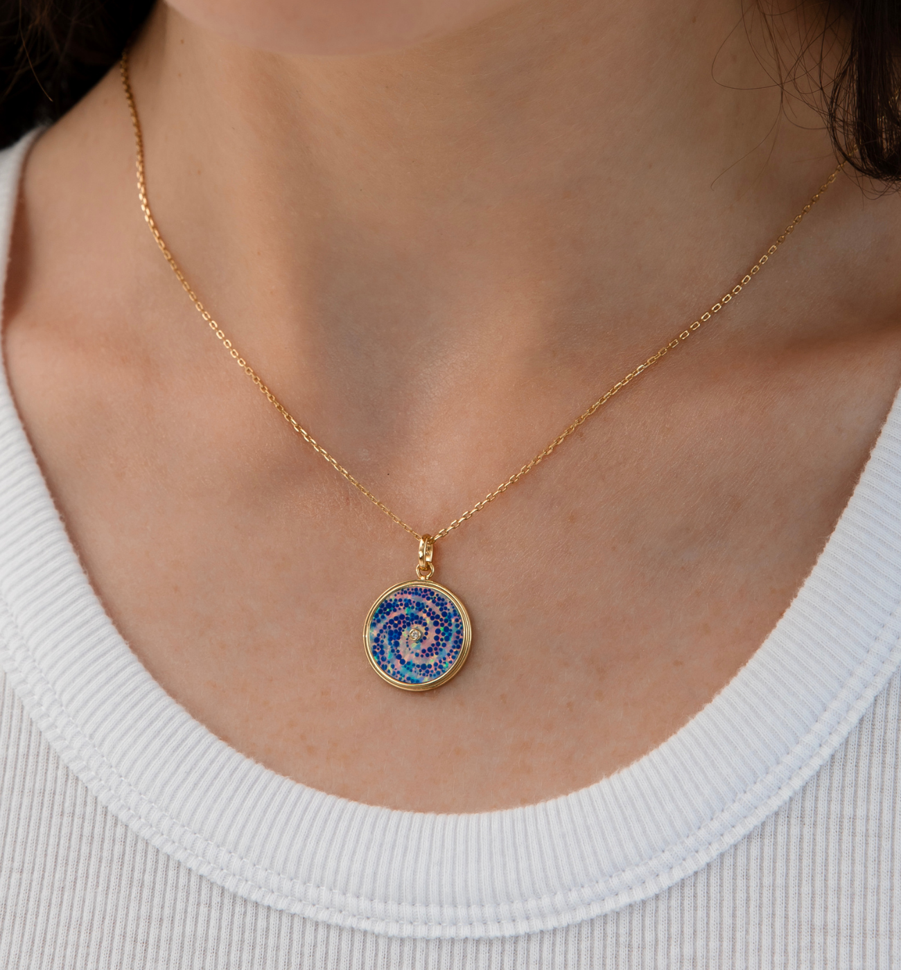 Naszyjnik z opalami Aqua Harmony NFA0052