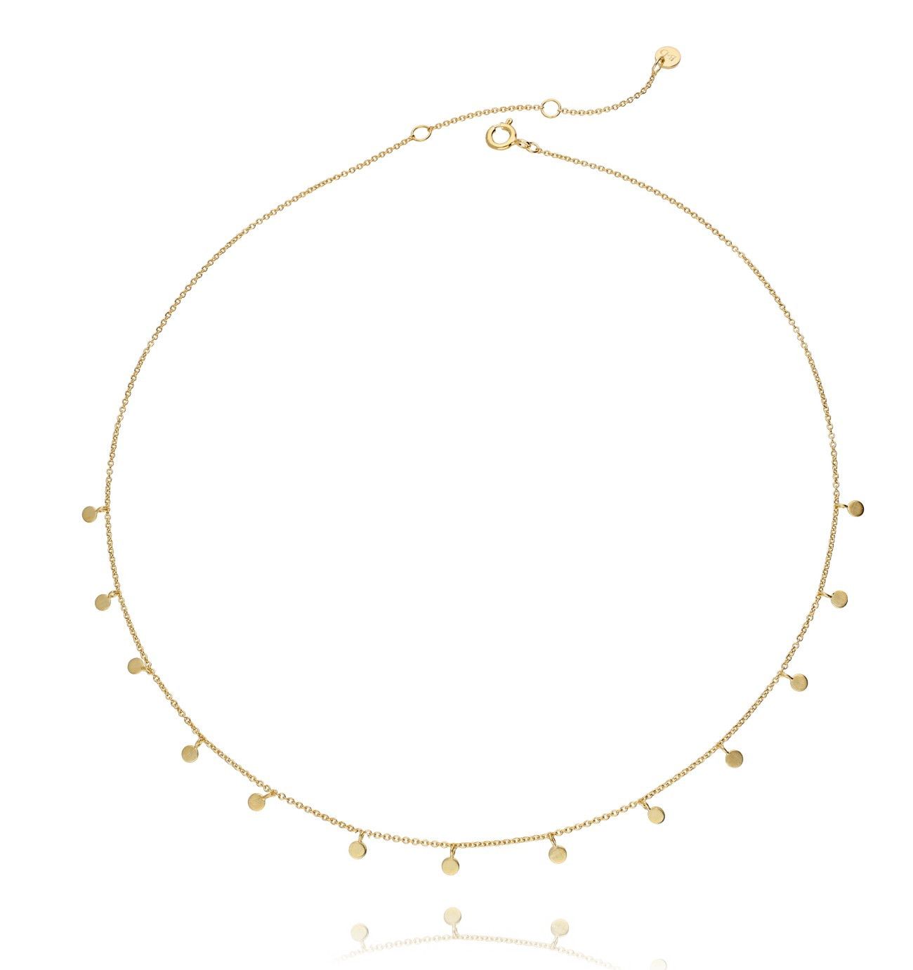 Naszyjnik srebrny pozłacany z kółeczkami NFA0028