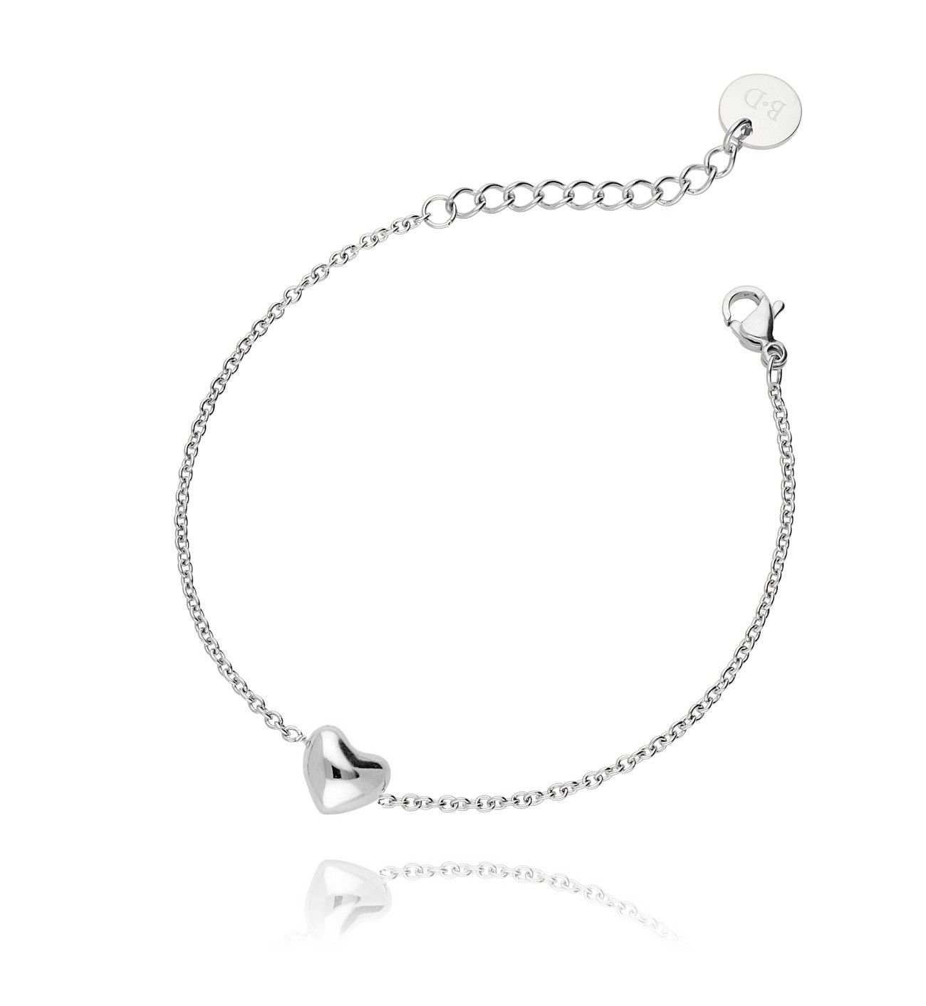 Bransoletka z serduszkiem srebrna BSA0015