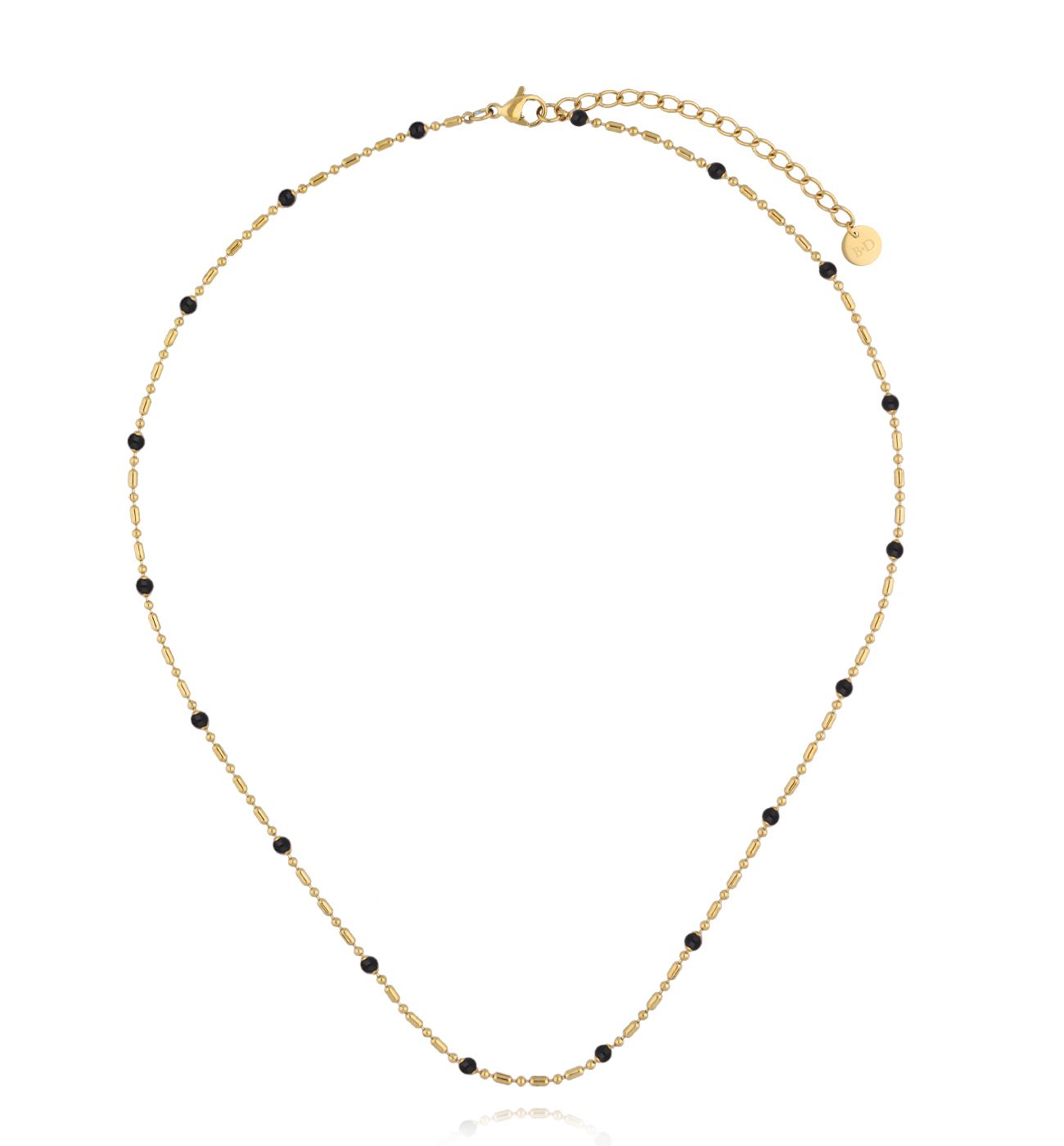 Naszyjnik z czarną emalią - By Dziubeka