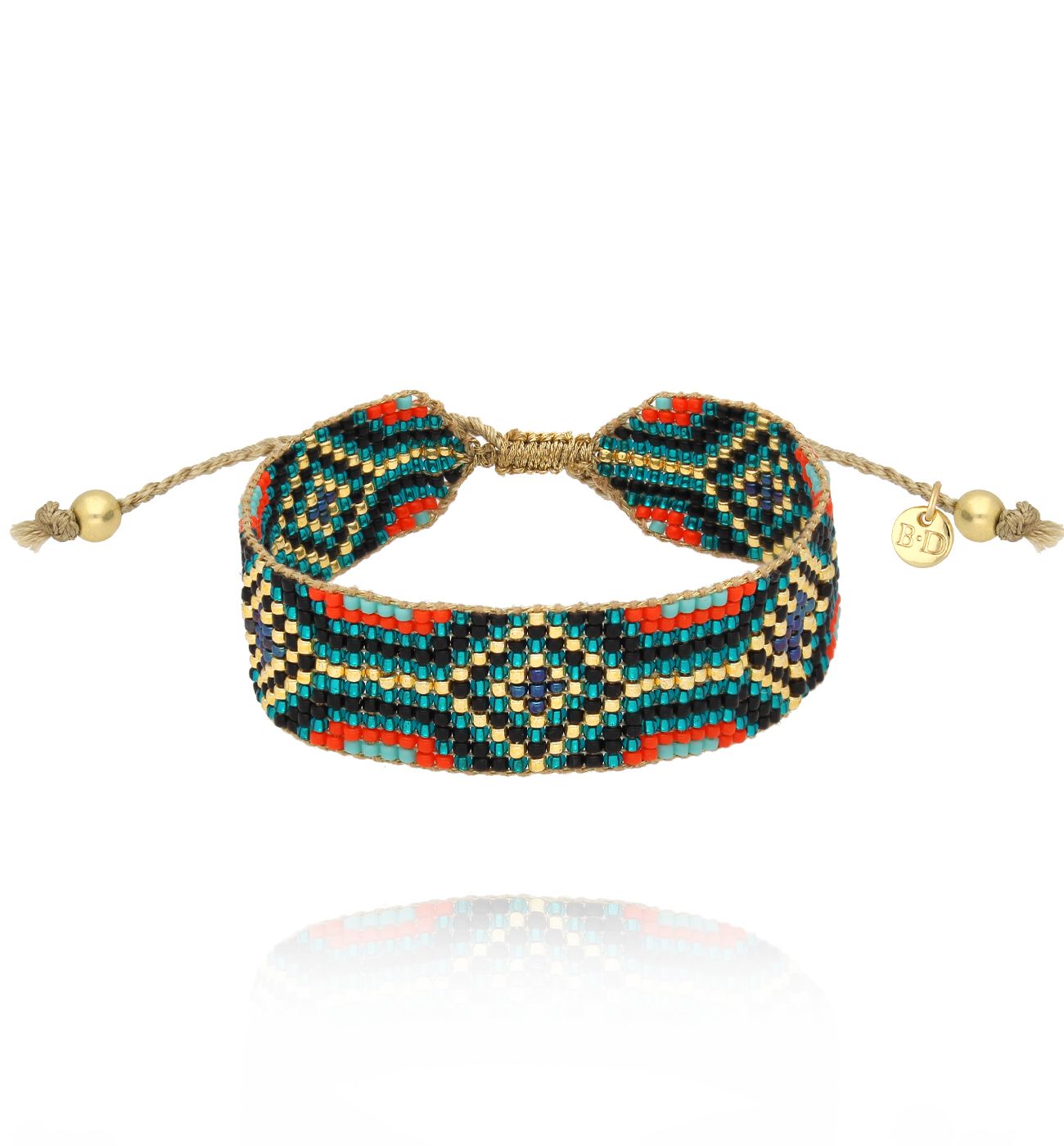 Bransoletka zielono czerwona BSC2171