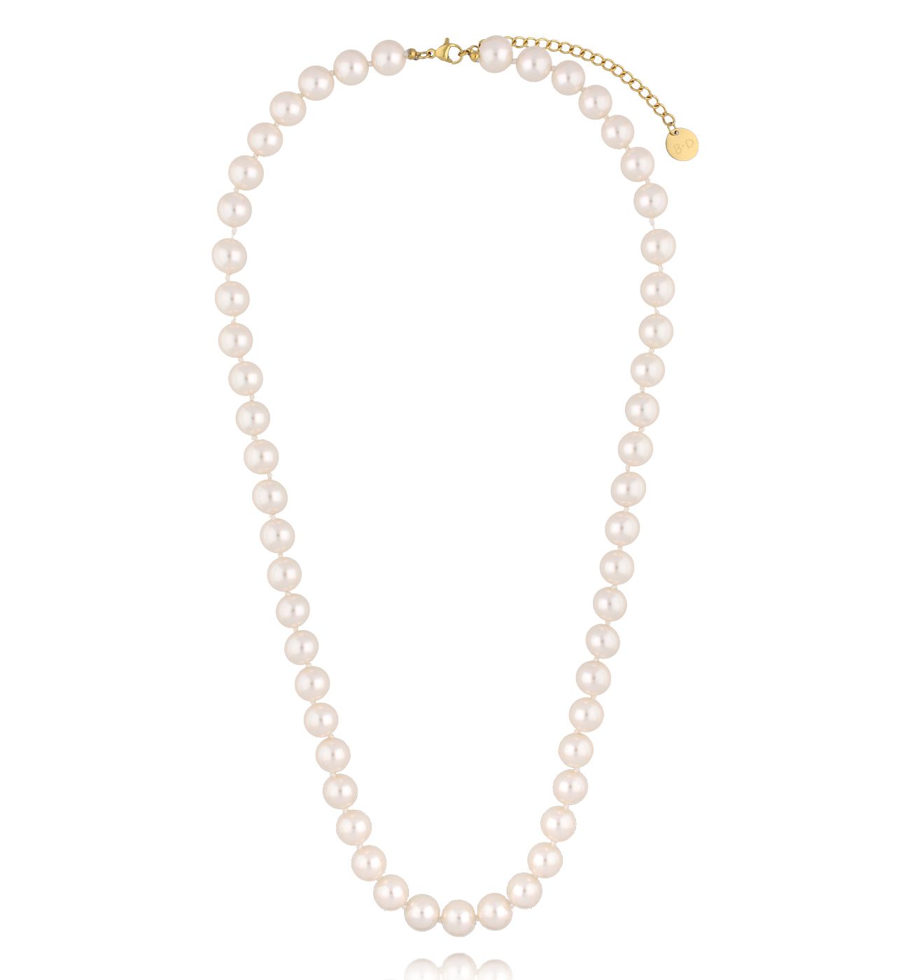 Naszyjnik z klasycznych pereł w odcieniu czystej bieli NPE0367