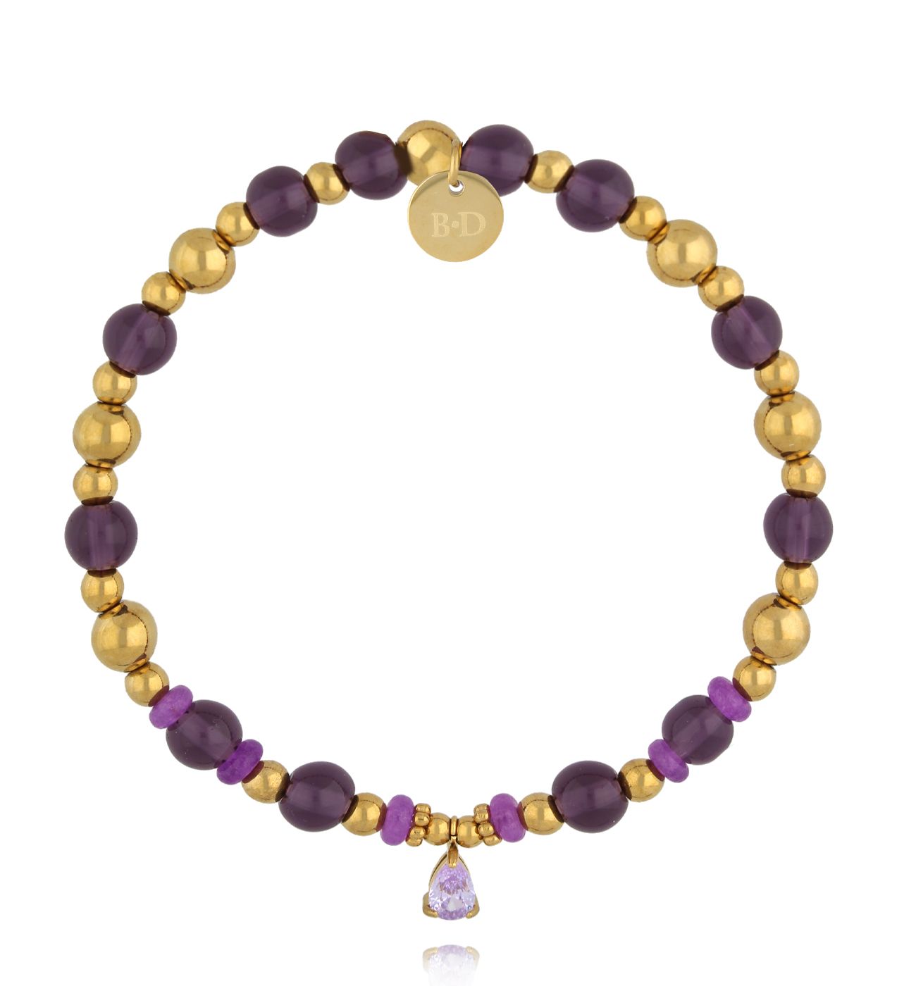 Bransoletka fioletowa z jadeitami BMMH4029