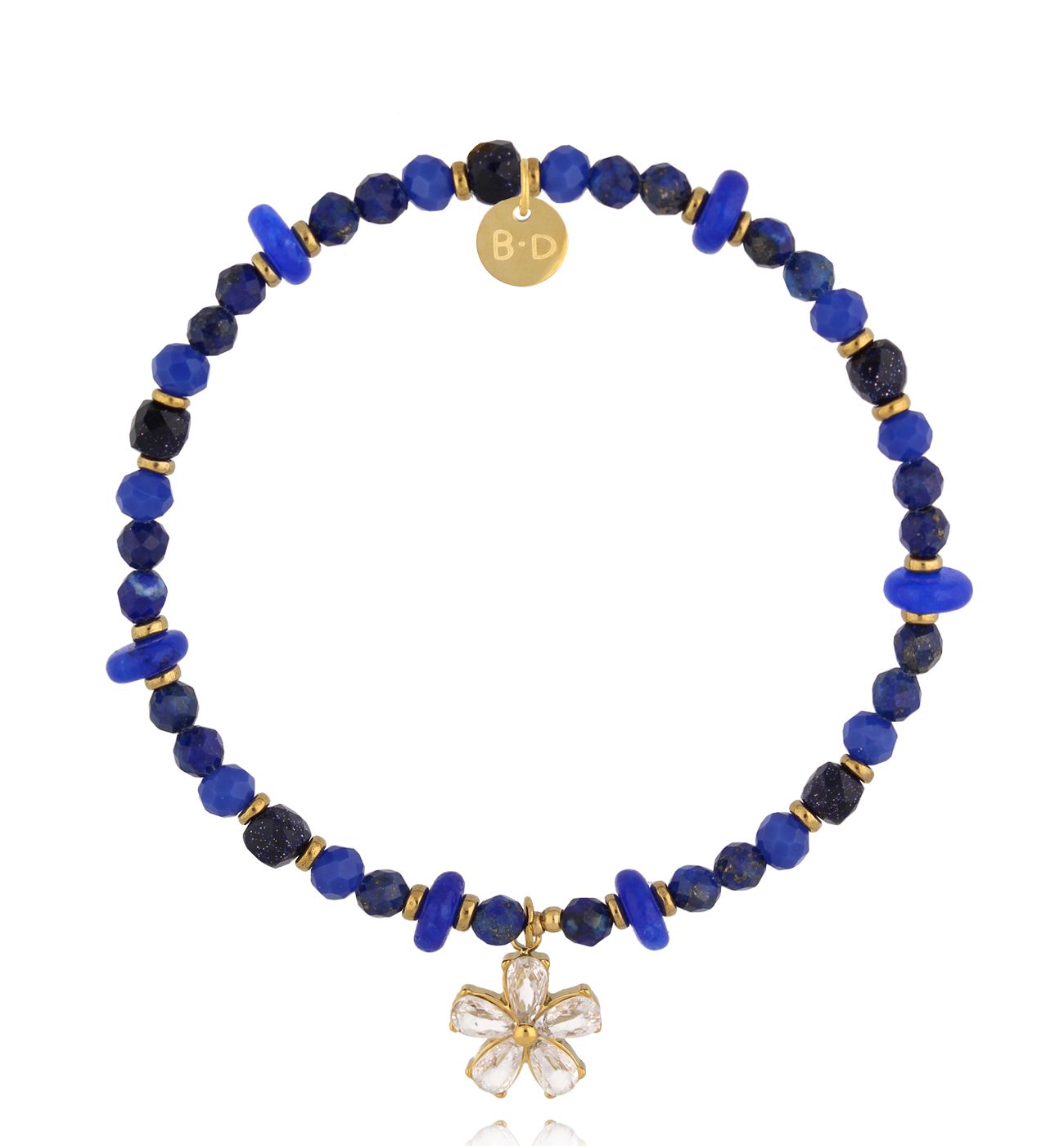 Bransoletka granatowo-niebieska z zawieszką - By Dziubeka