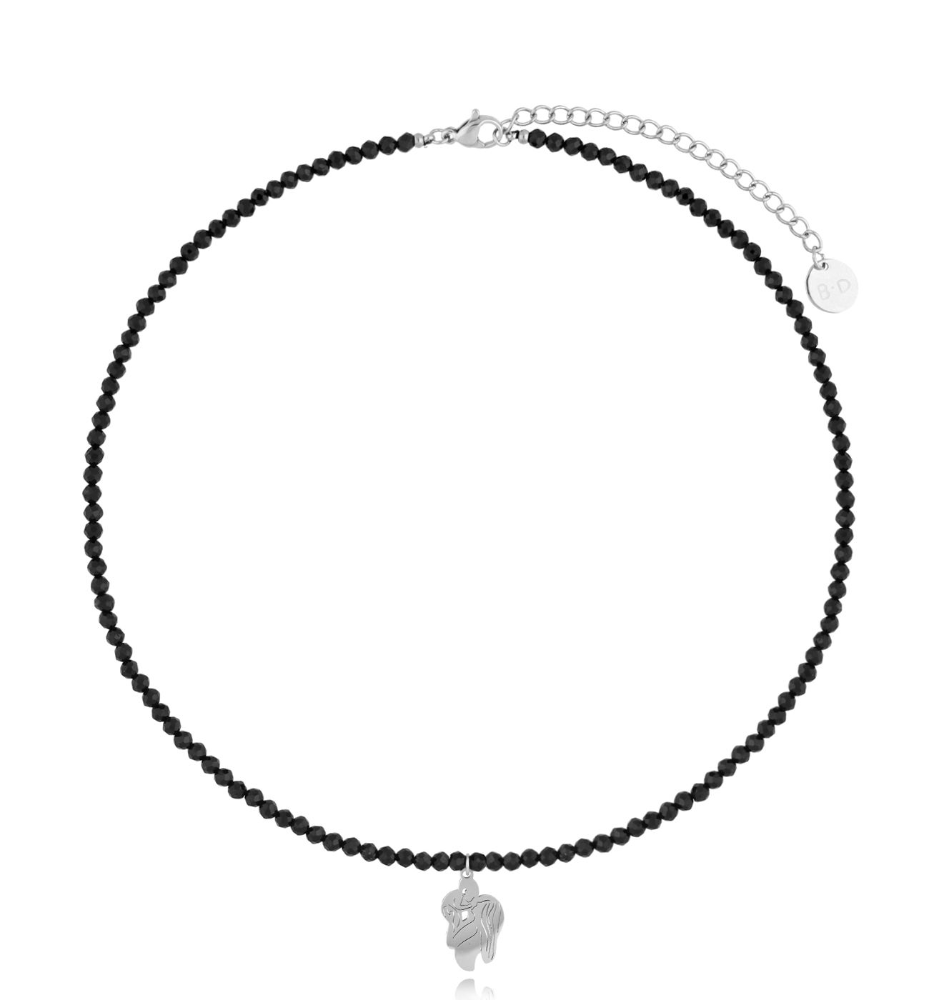 Naszyjnik z turmalinami i srebrną zawieszką Mama NTW1188