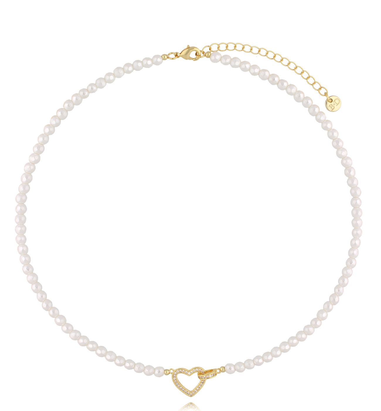 Naszyjnik z perłami i i sercem Moonlit Pearl - By Dziubeka