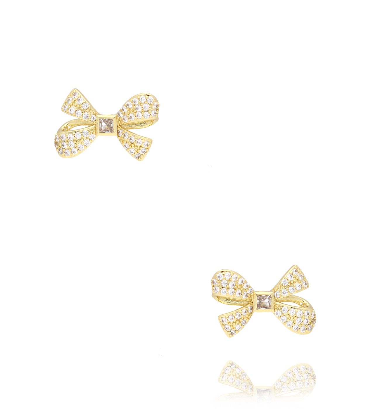 Kolczyki złote kokardki Sirlene - By Dziubeka