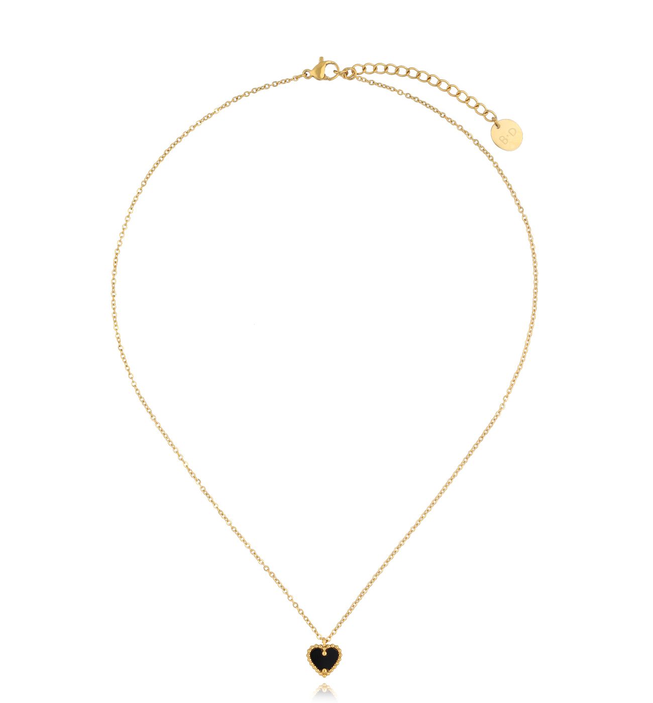 Naszyjnik z czarnym sercem NSY0233 - By Dziubeka