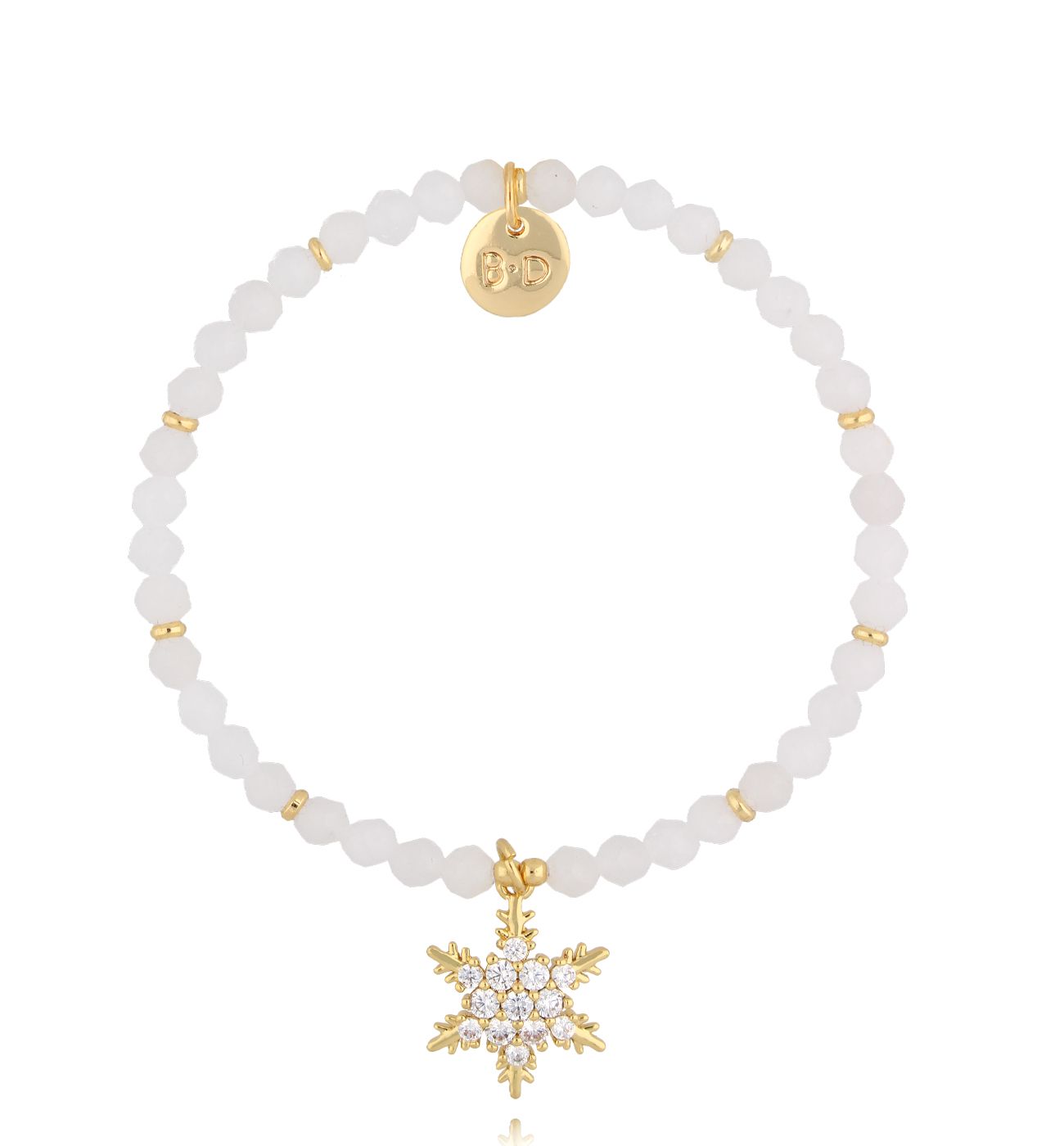 Bransoletka biała ze śnieżynką BTW3230