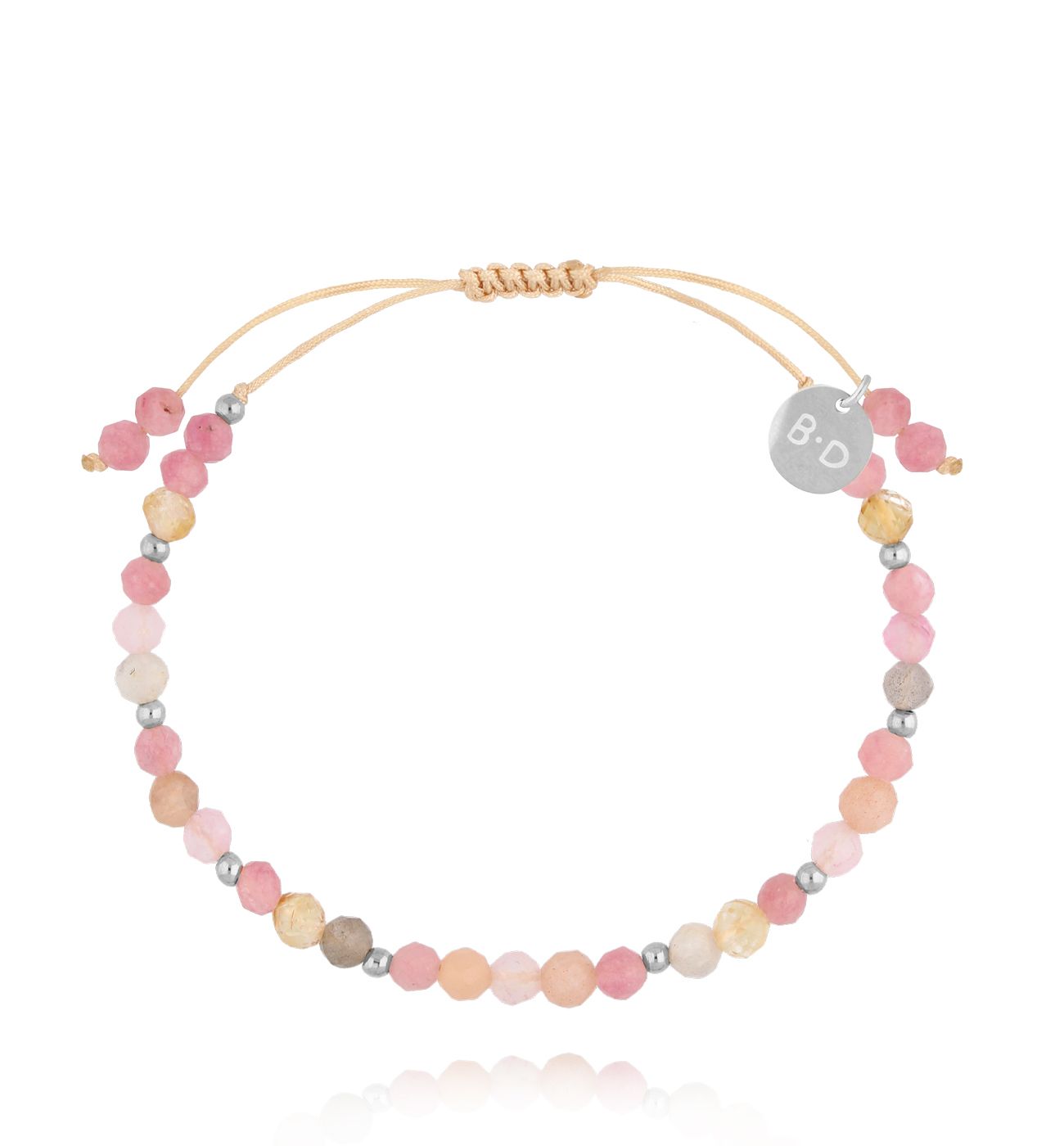 Bransoletka różowa z kamieniami naturalnymi BMT0311