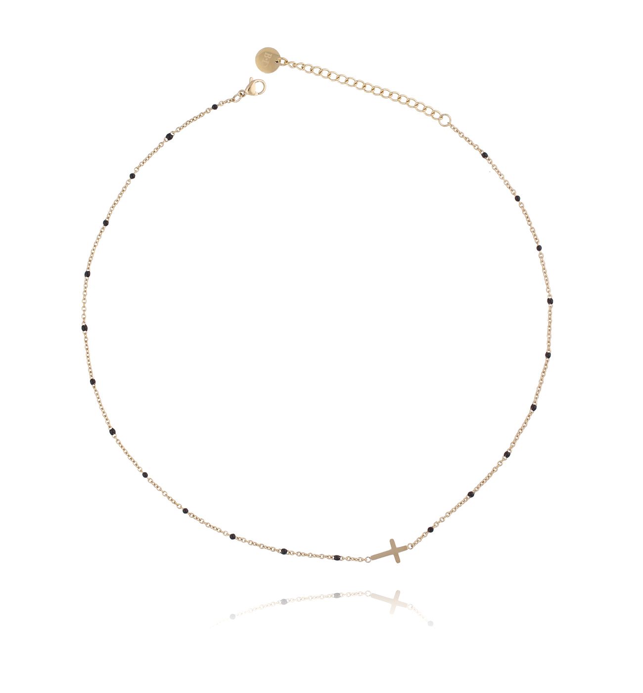 Naszyjnik złoty z krzyżykiem ze stali szlachetnej NSA0060