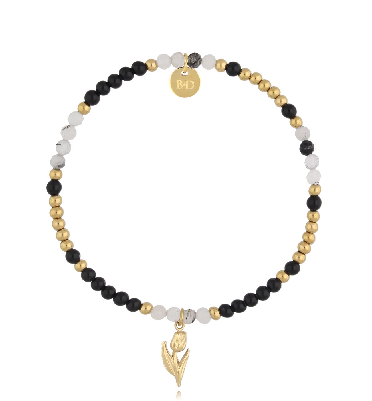 Bransoletka czarna z agatami i kwarcami Black Magic - By Dziubeka