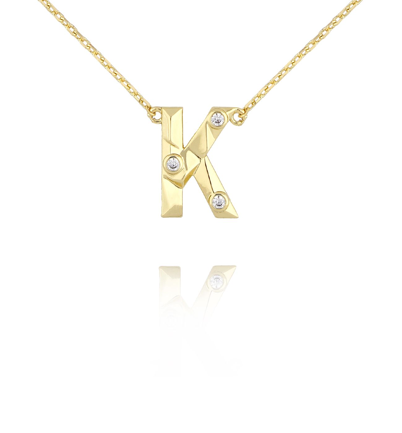 Naszyjnik z literką K złoty NLU0026 - By Dziubeka