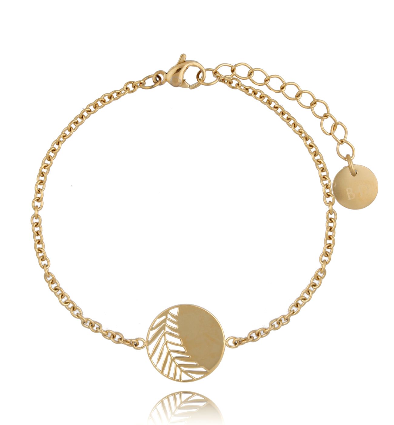 Bransoletka Gold Elegant Leaf - By Dziubeka