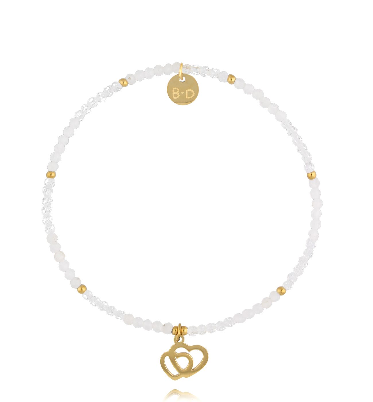 Bransoletka biała z sercami BTW3336