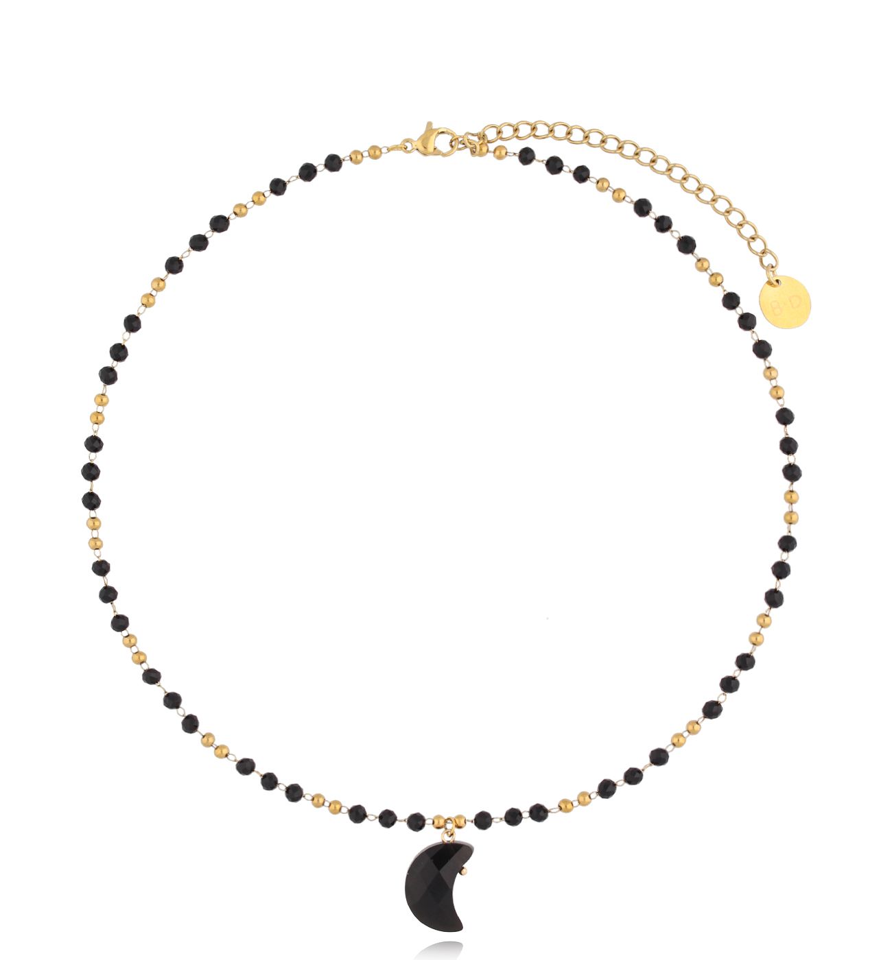 Naszyjnik czarny z księżycem Nigrum Lunam NSY0115