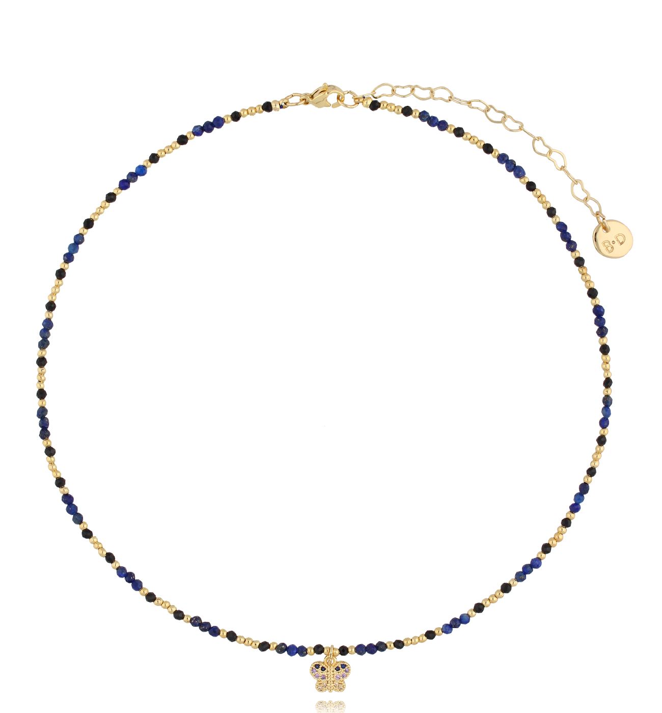 Naszyjnik z lapisami i motylkiem NTW1254