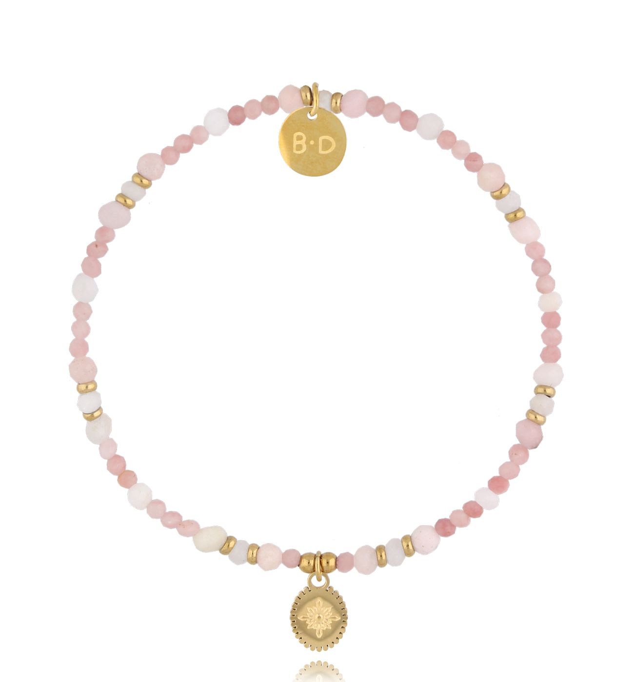 Bransoletka z różowymi opalami - By Dziubeka