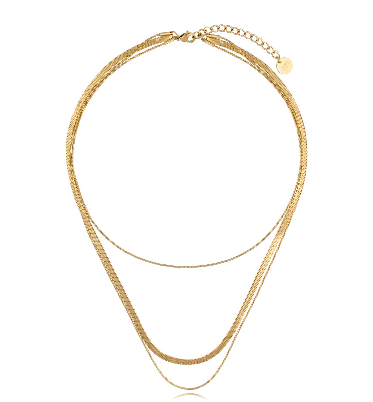 Naszyjnik żmijka złoty potrójny Vana - By Dziubeka