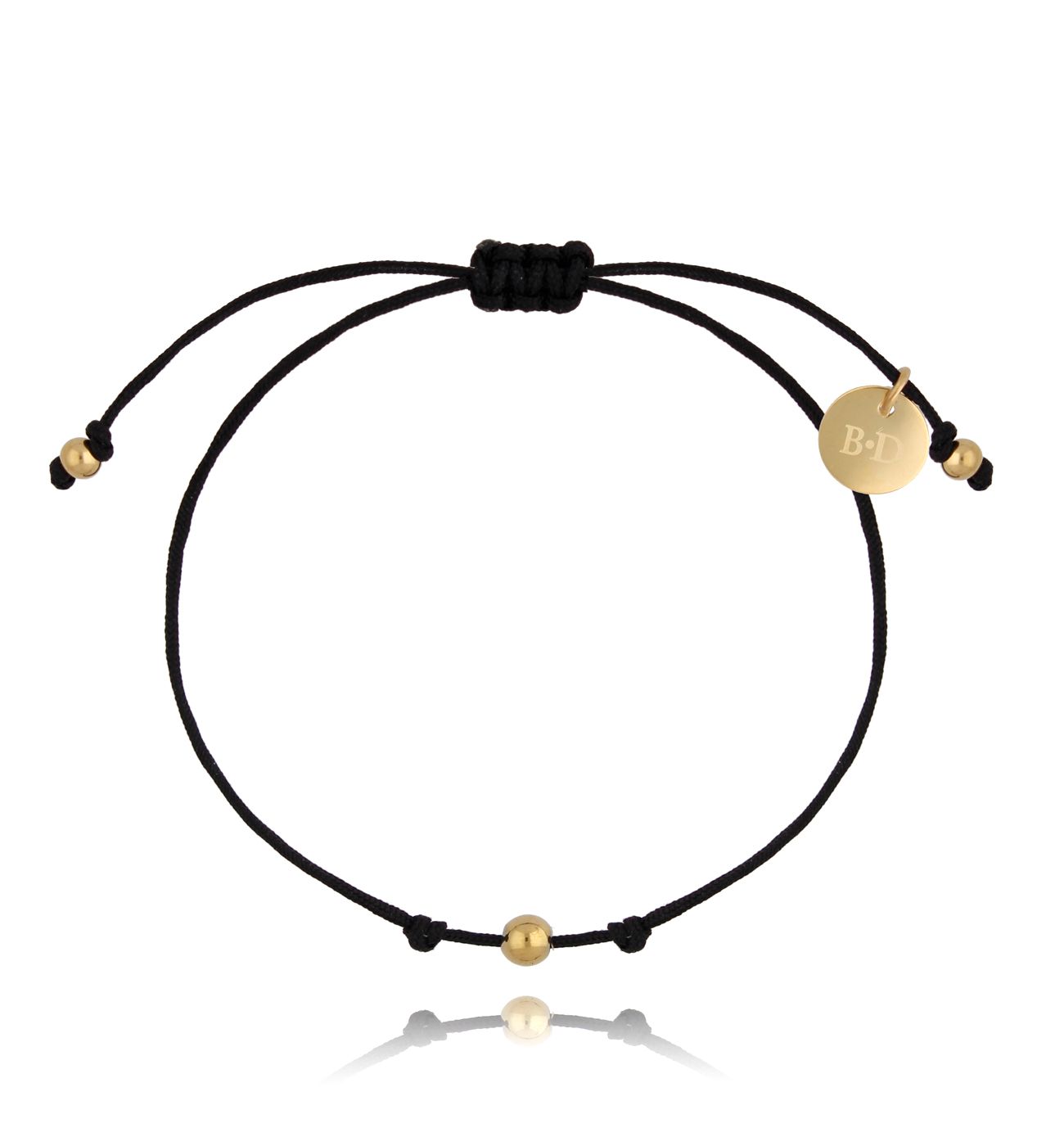 Bransoletka czarno-złota z kuleczką Marielle BGL0517 - By Dziubeka
