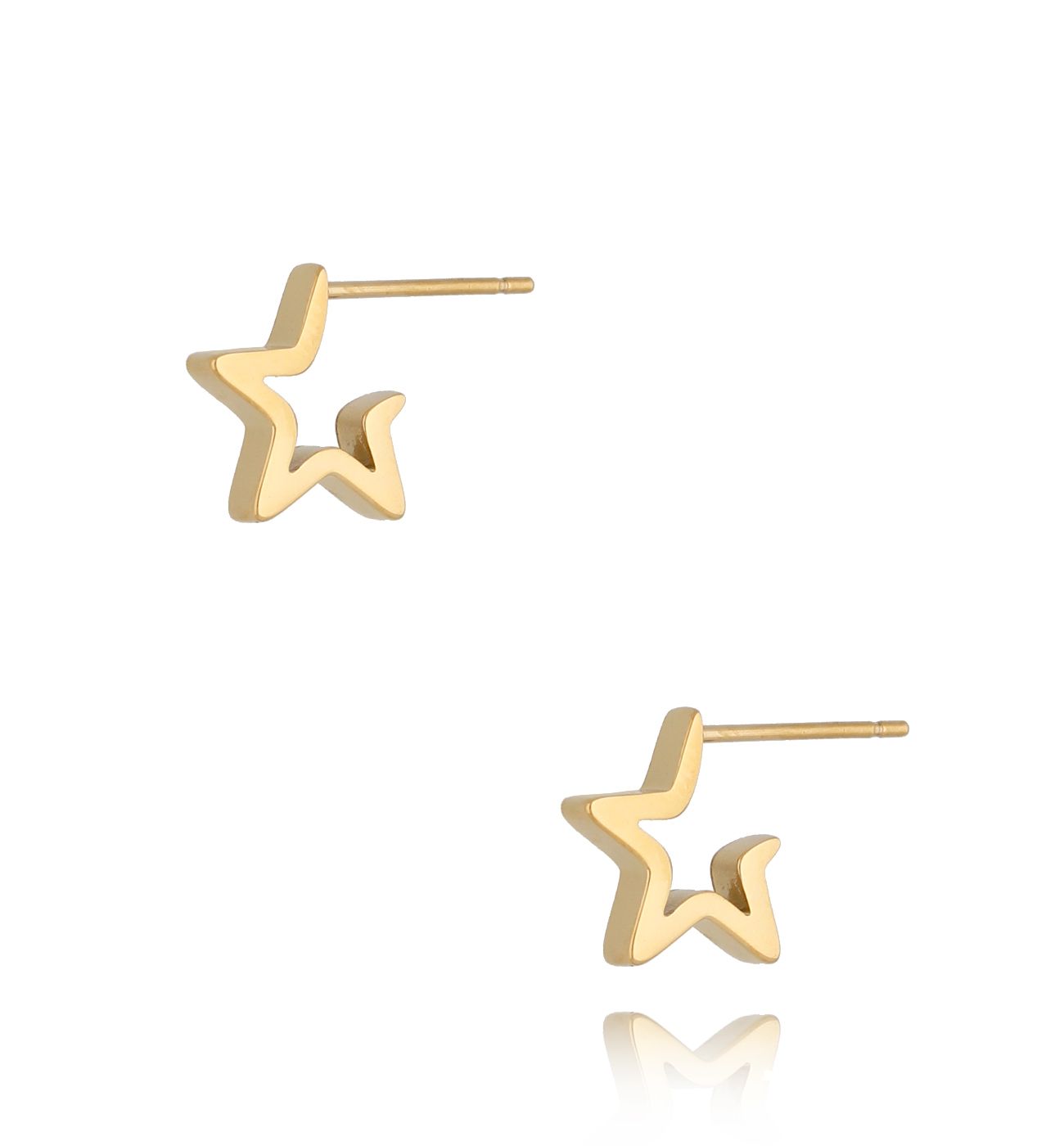 Kolczyki gwiazdki złote Cool - By Dziubeka