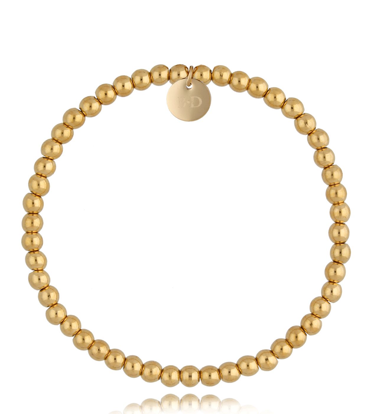 Bransoletka z kulkami złota Basic 4 mm - By Dziubeka
