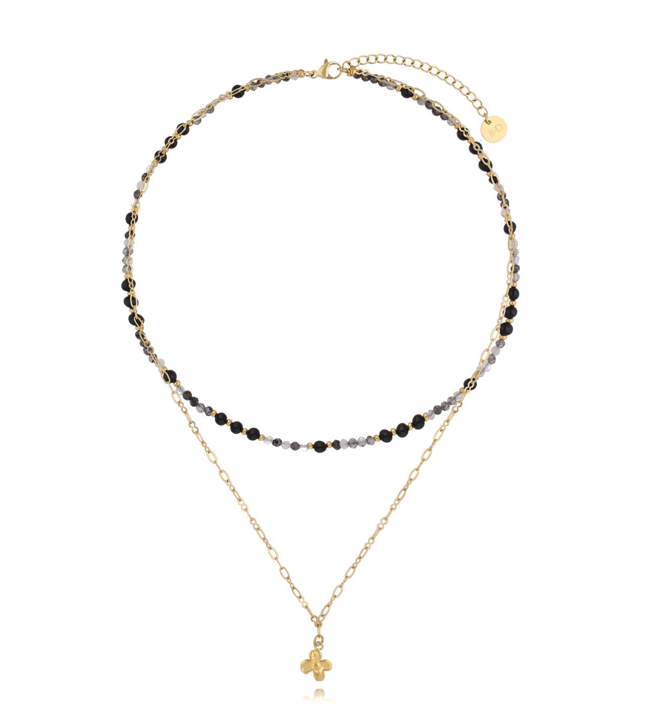 Naszyjnik z kwarcami i koniczynką Walk Away NSC0539