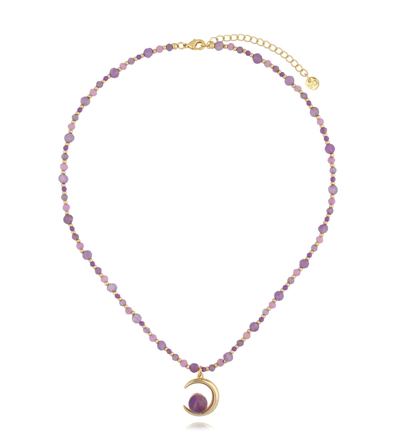 Naszyjnik fioletowy z księżycem NSC0520