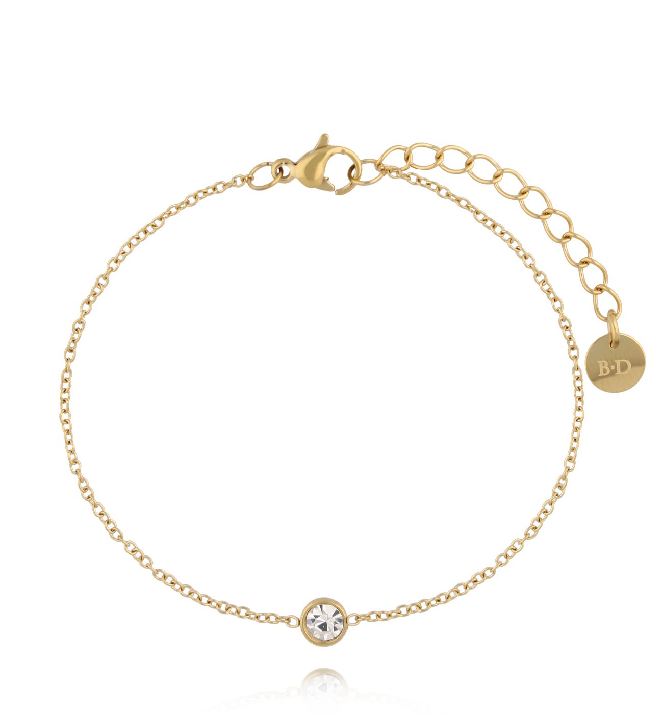 Bransoletka z cyrkonią złota - By Dziubeka