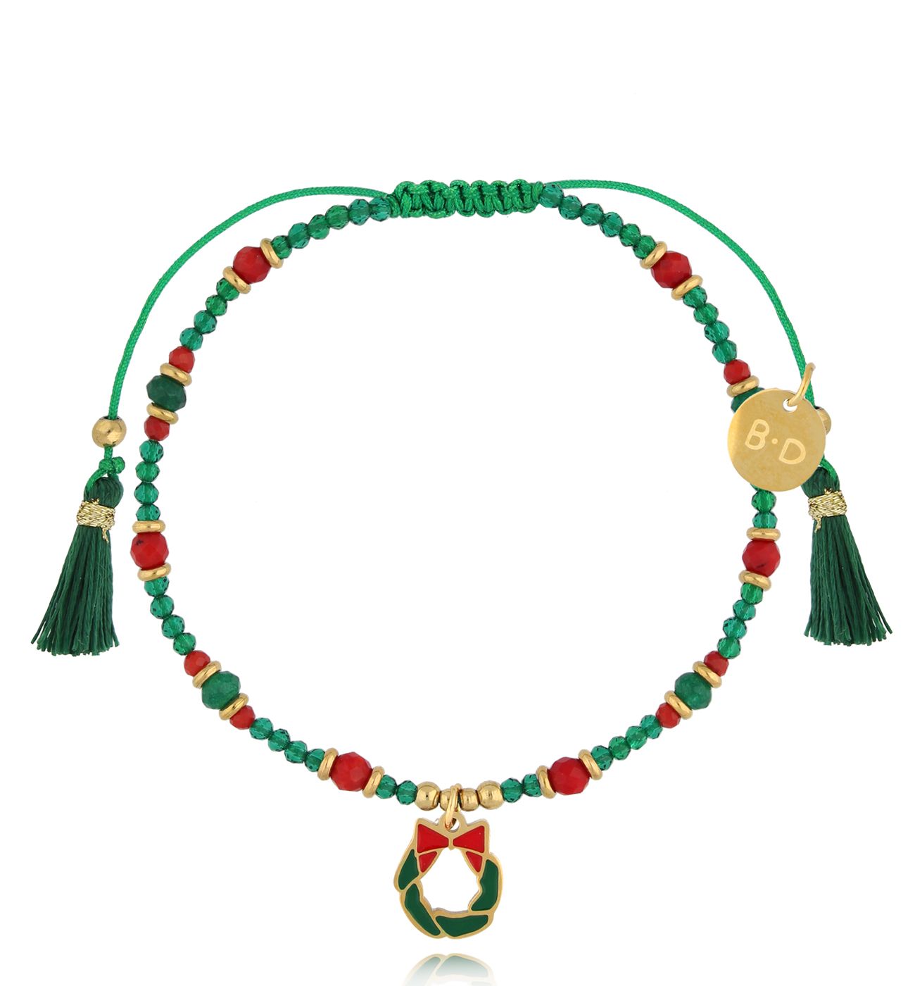 Bransoletka zielona z wiankiem All I Want - By Dziubeka