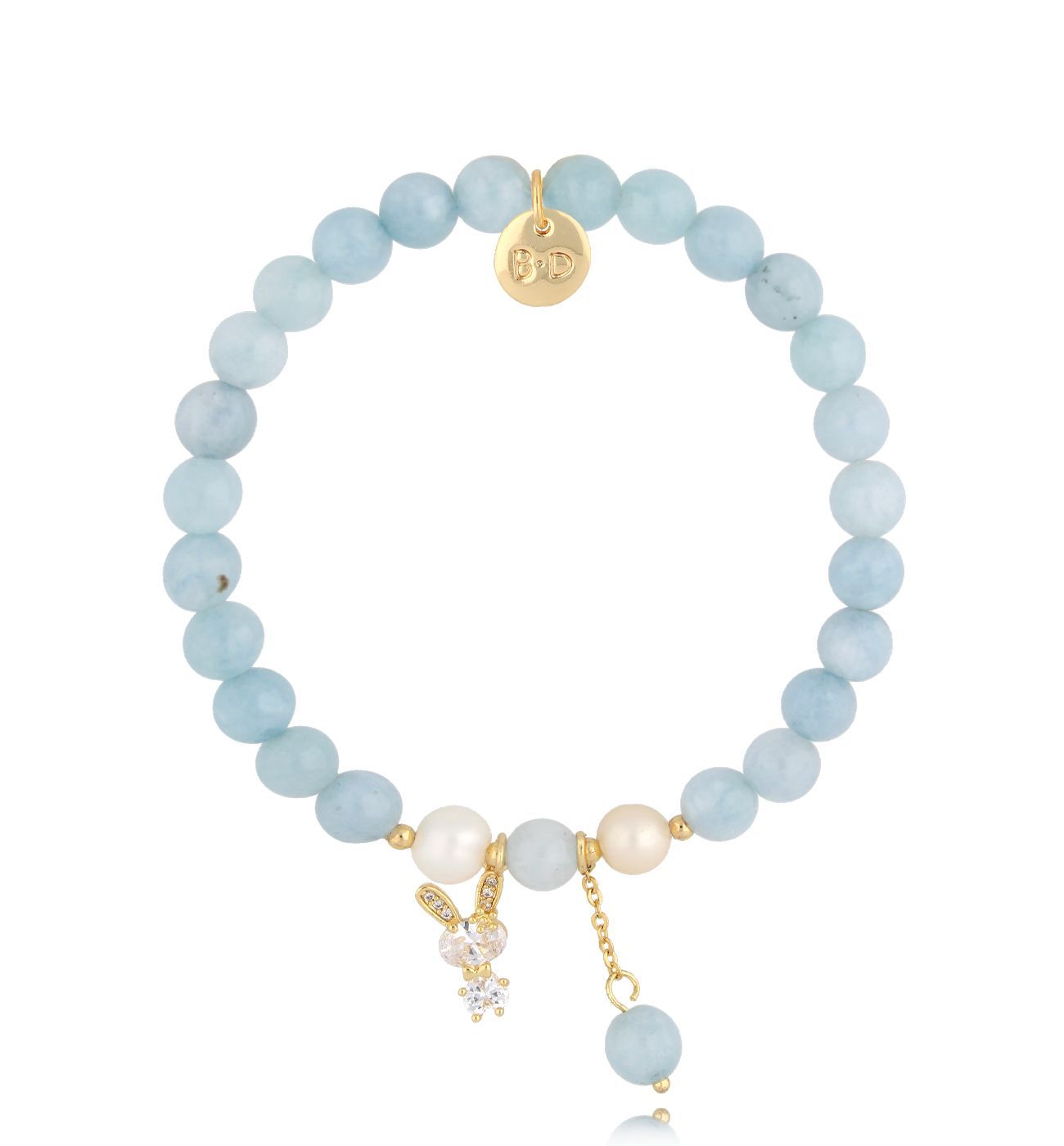 Bransoletka z akwamarynami i zawieszką BTW2804