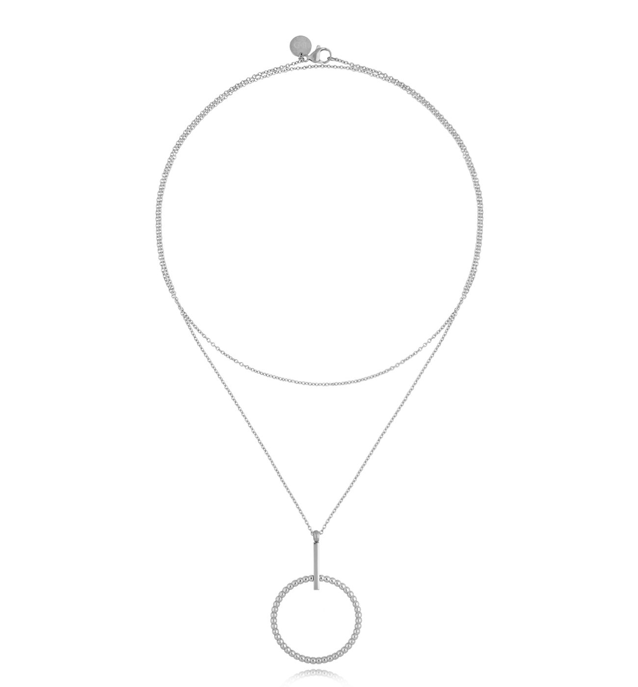 Naszyjnik srebrny z okrągłą zawieszką Warrior NSA0884