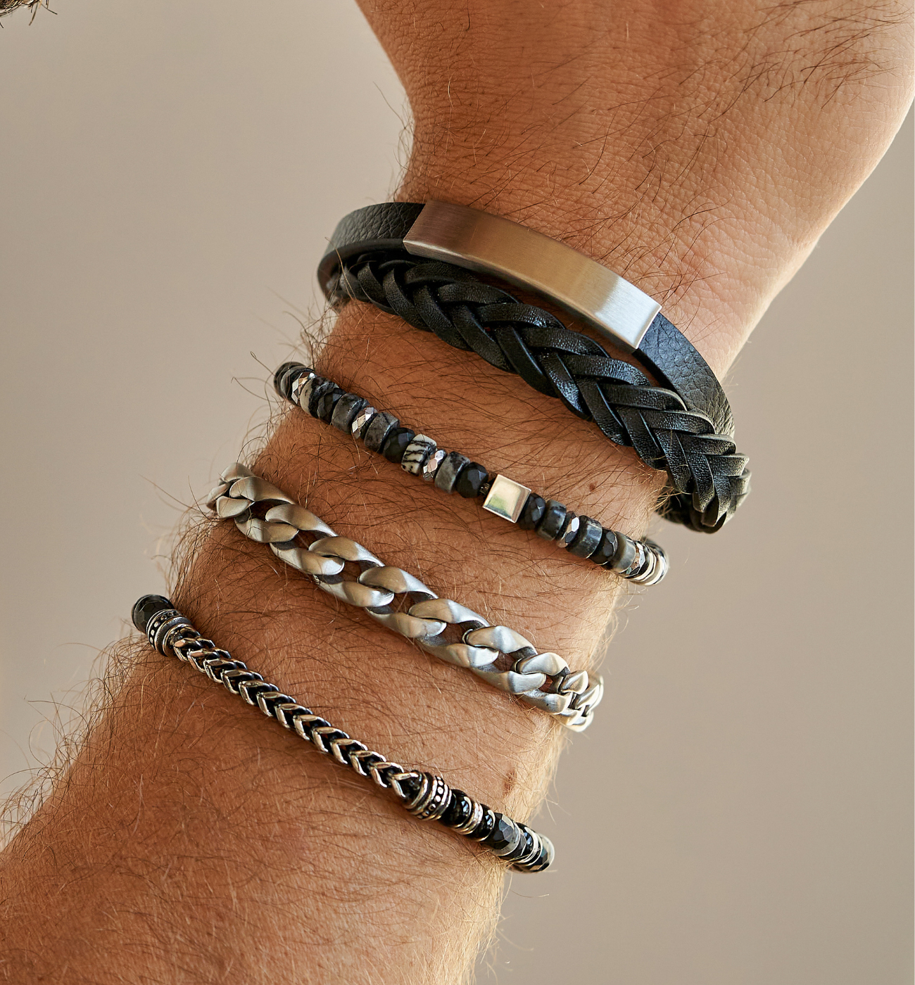 Bransoletka męska skórzana Hall 33 - By Dziubeka