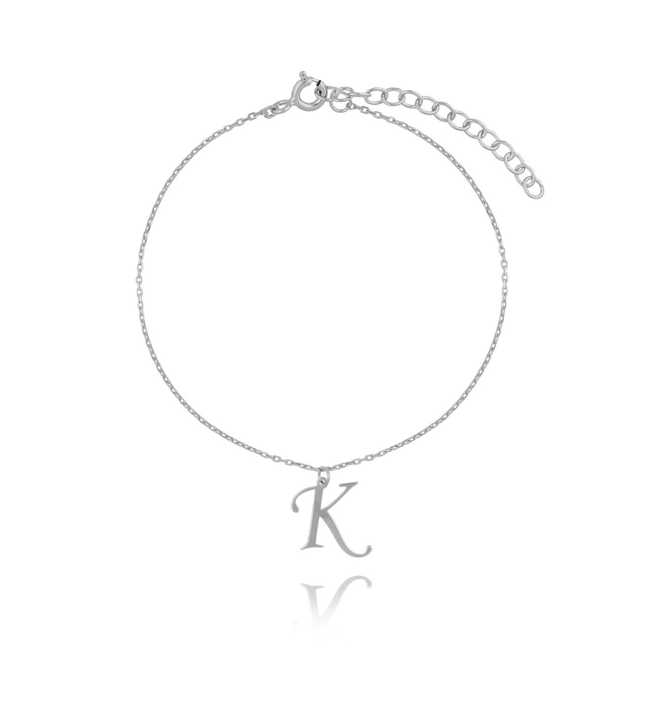 Bransoletka srebrna z literką K BAT0115