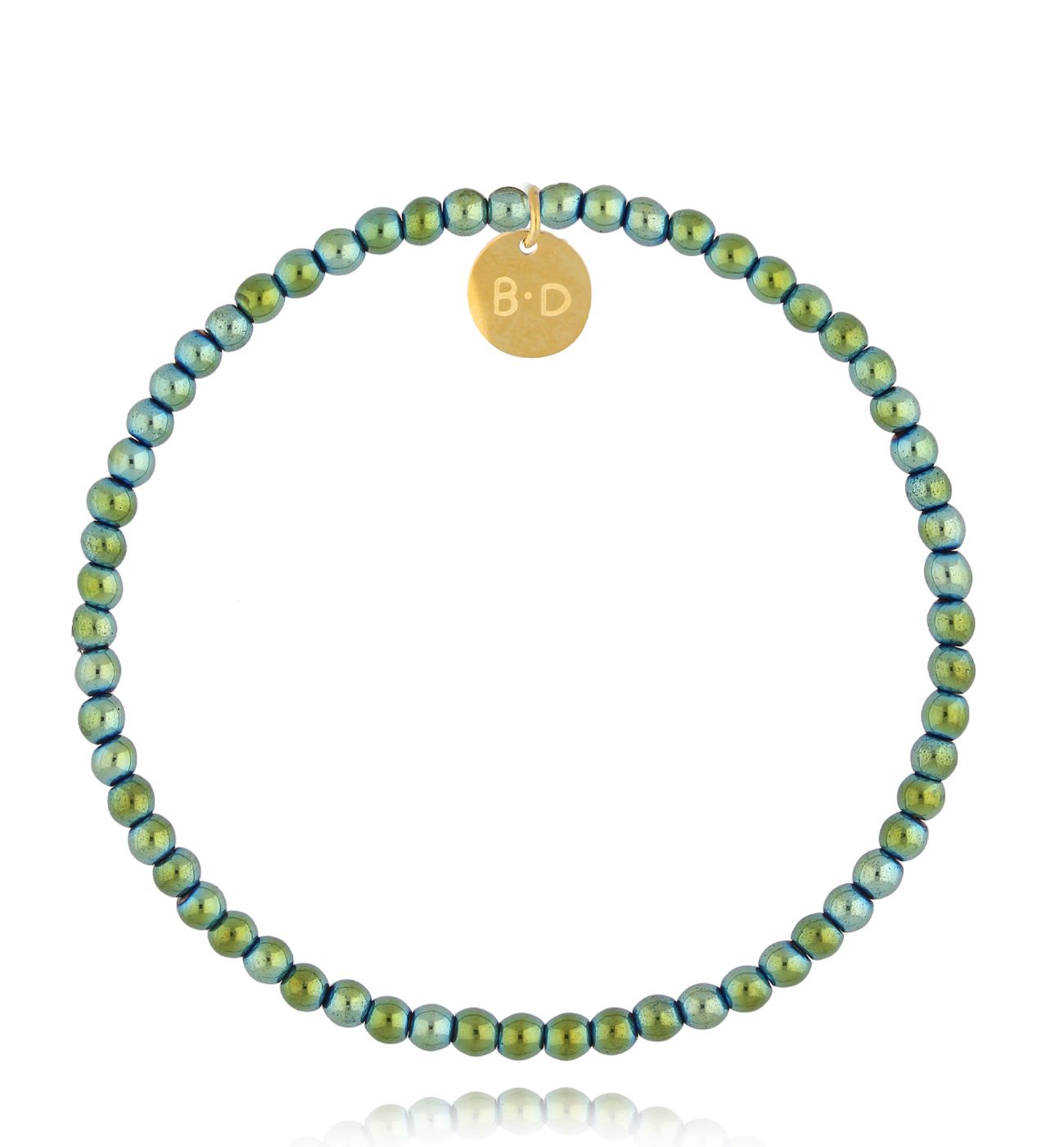 Bransoletka zielona z hematytami Flussio - By Dziubeka