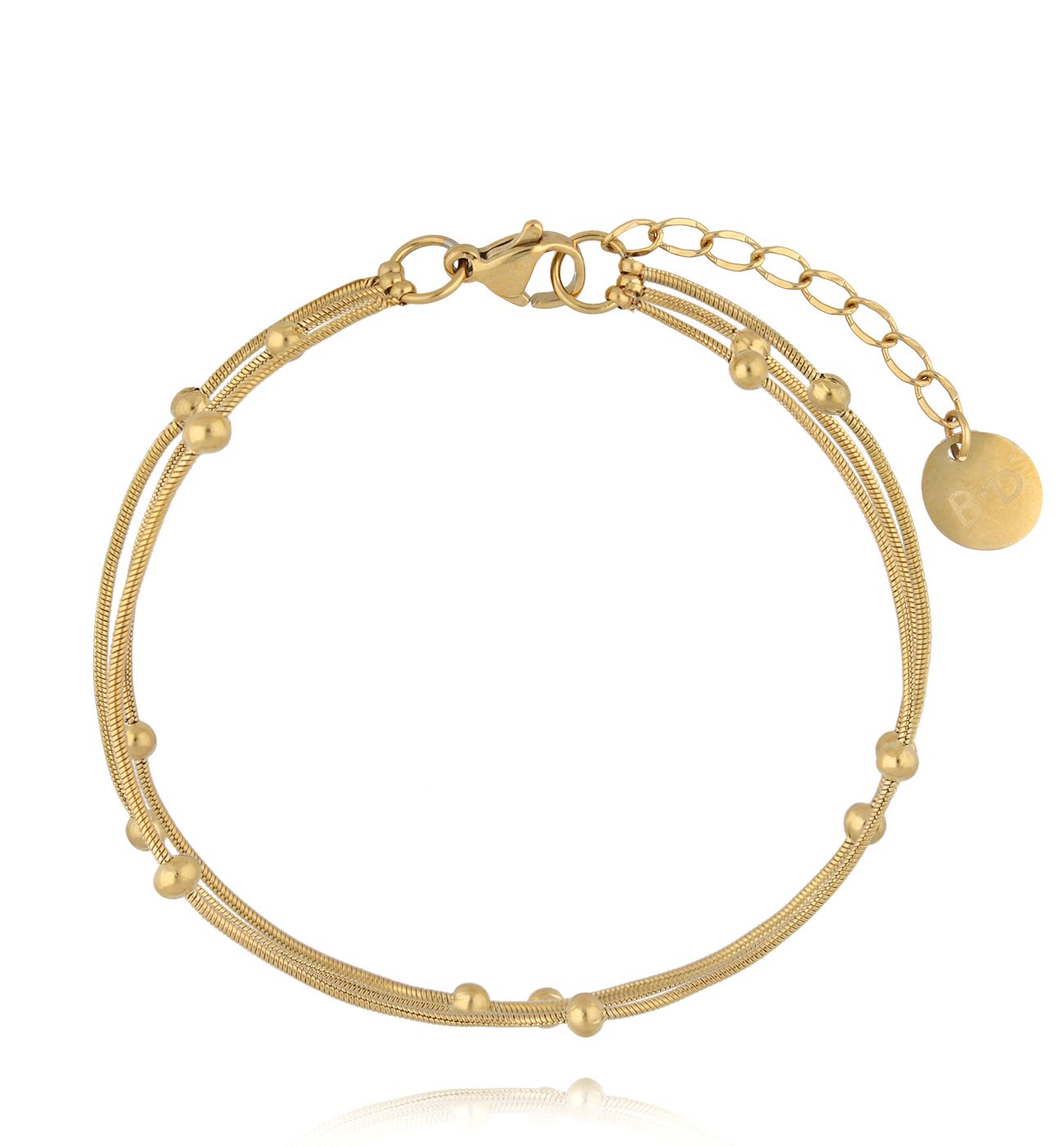 Bransoletka z kulkami złota BSY0154 - By Dziubeka
