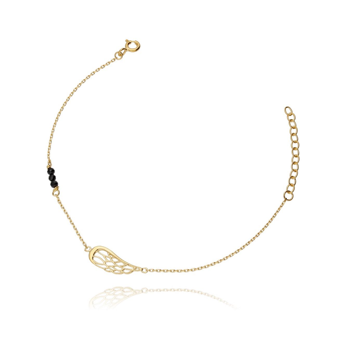 Bransoletka ze srebra pozłacanego z kryształkami skrzydełko BSE0016