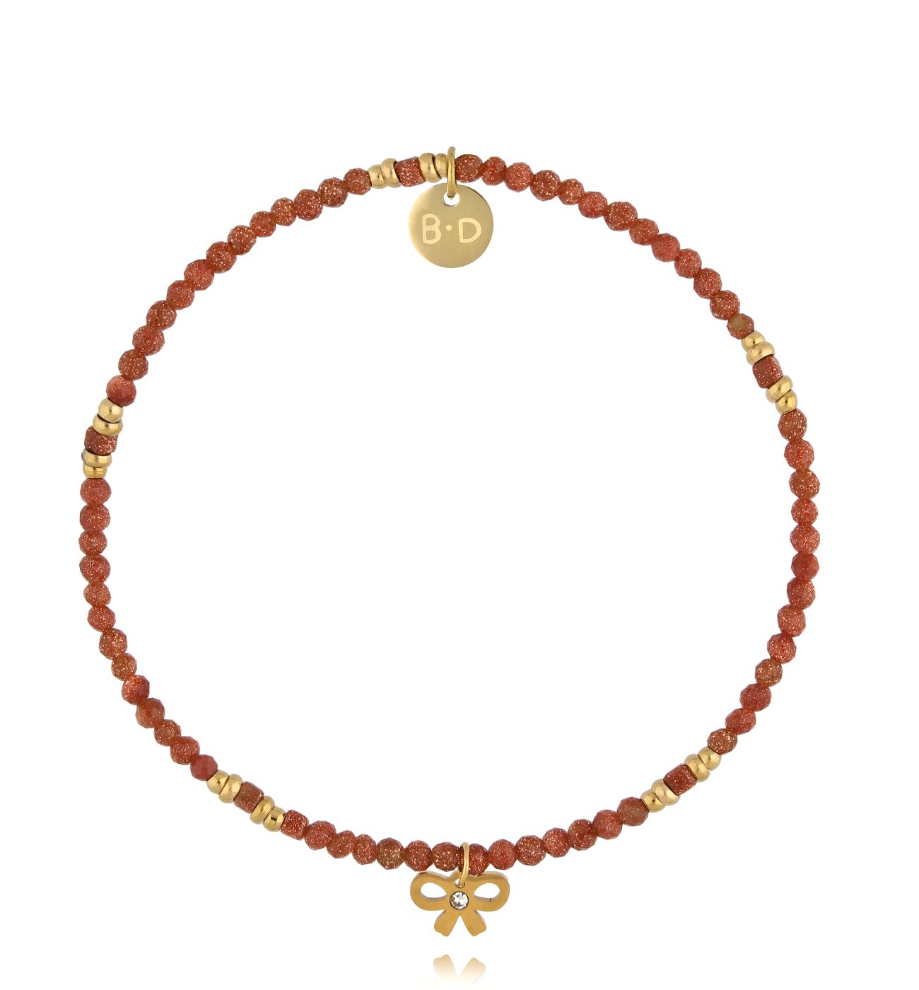 Bransoletka z piaskiem pustyni i kokardką - By Dziubeka