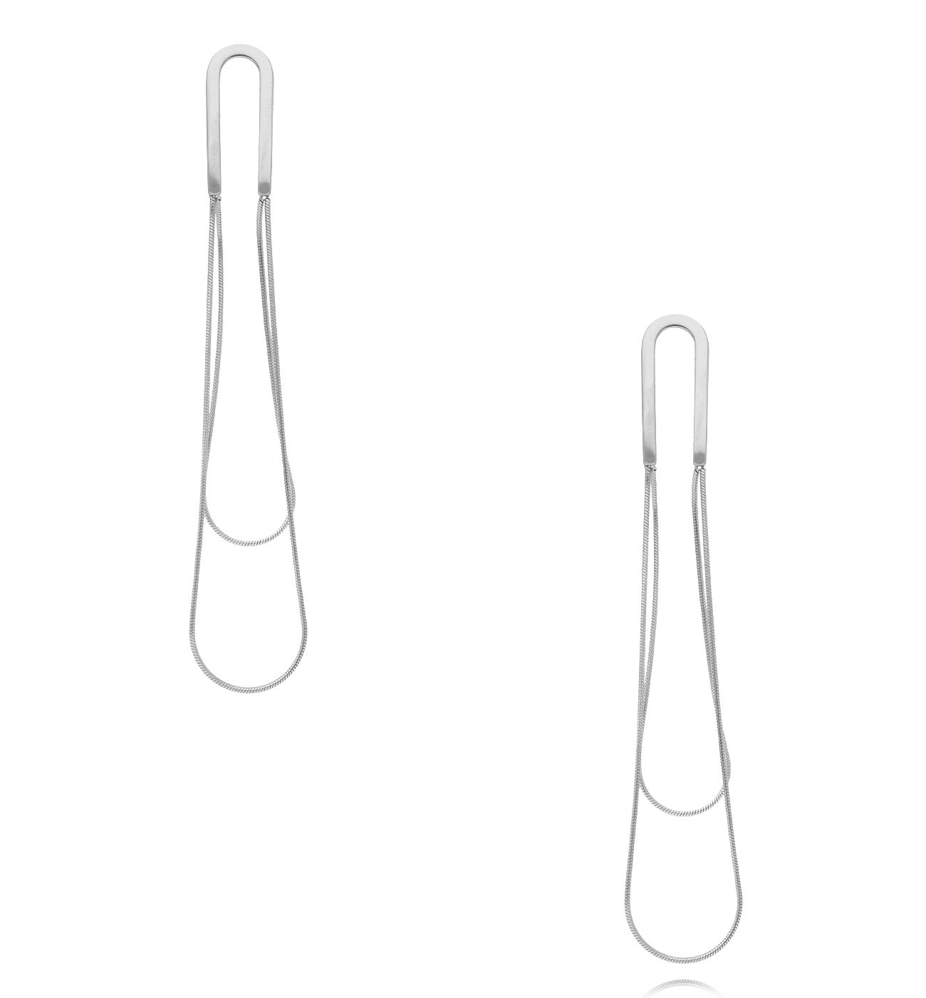 Kolczyki z podwójnym łańcuszkiem srebrne KSY0401 - By Dziubeka