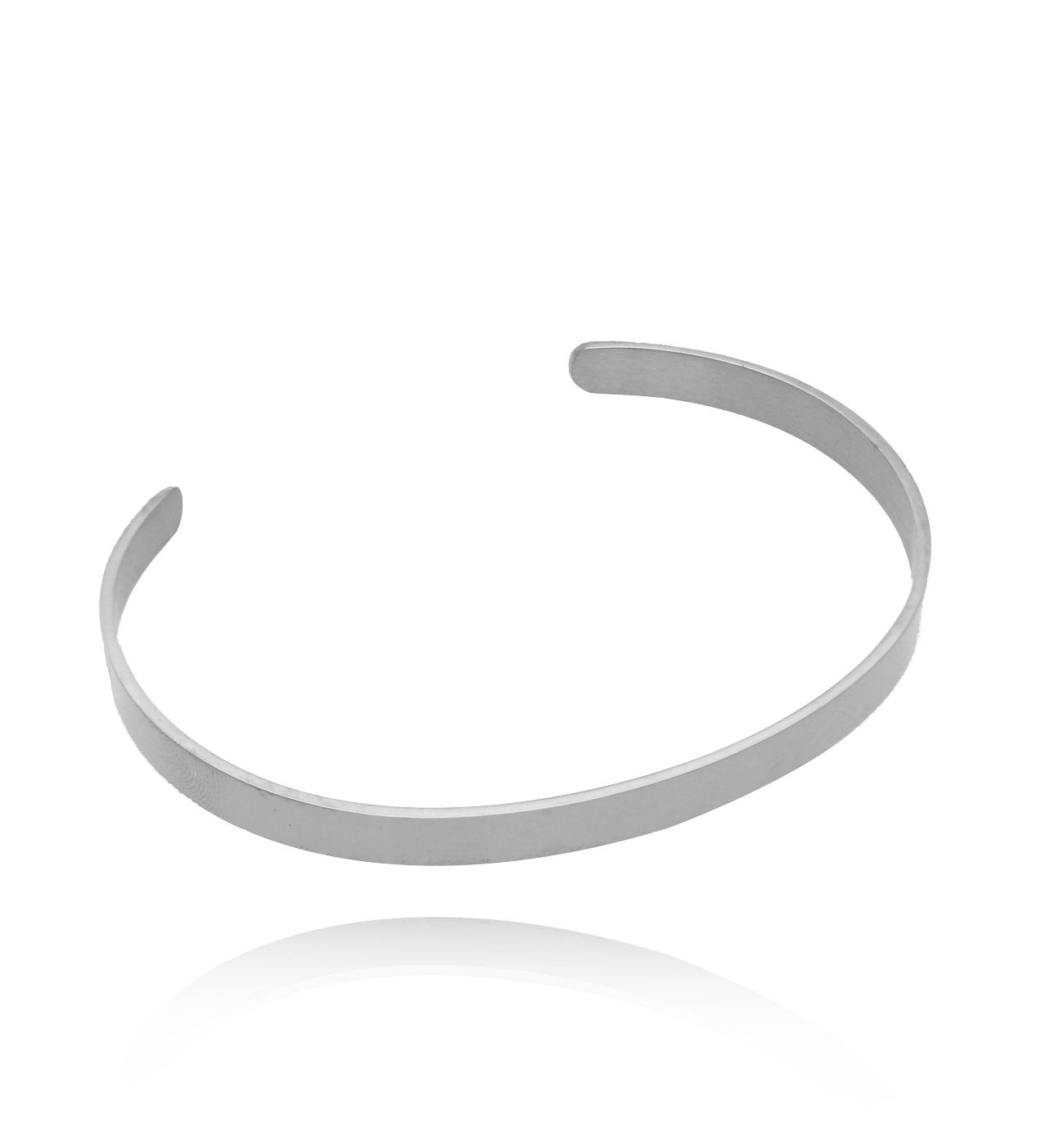 Bransoletka obręcz wąska ze stali szlachetnej srebrna Buzz - By Dziubeka