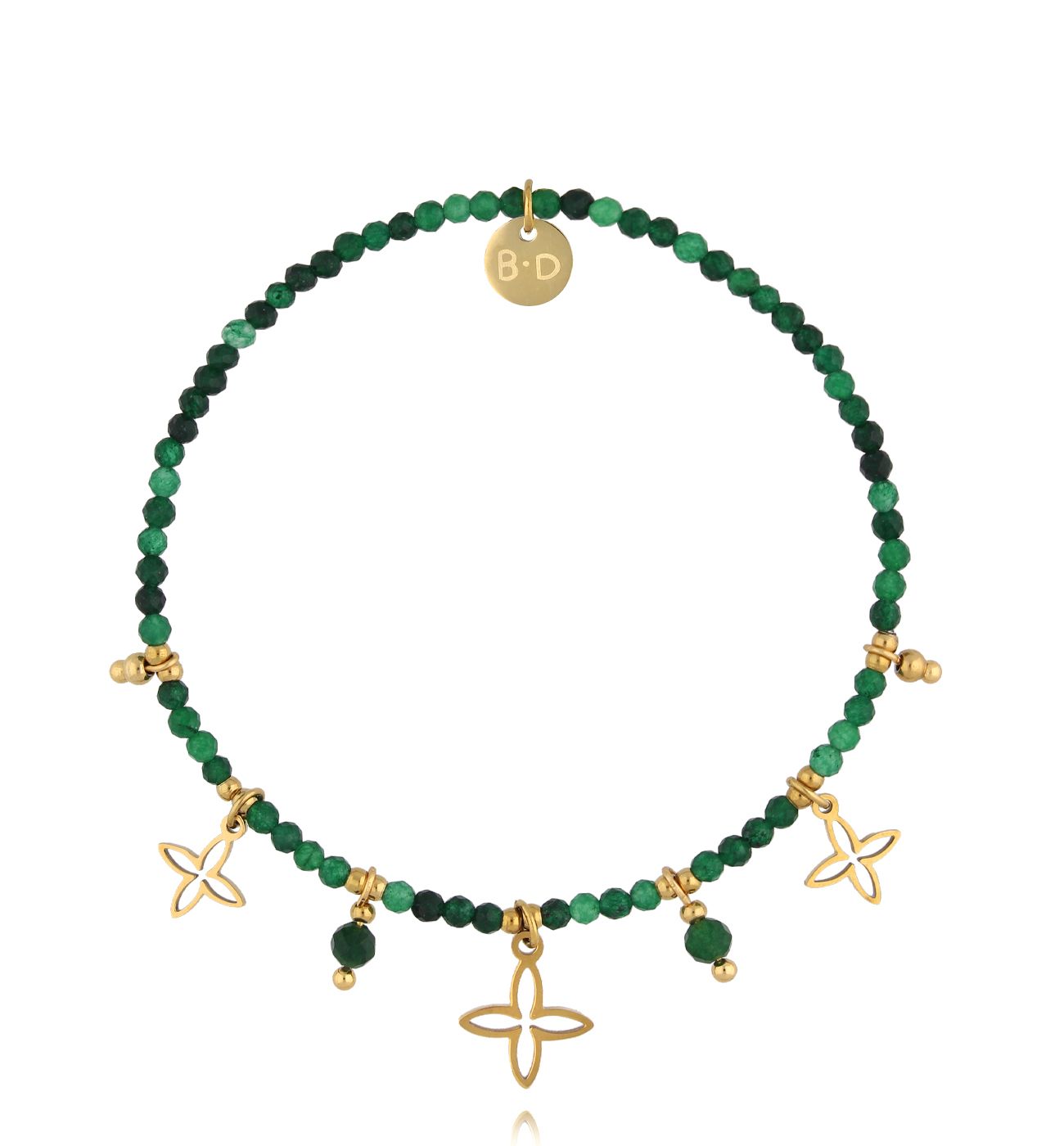 Bransoletka z awenturynami koniczynkami BTW3300