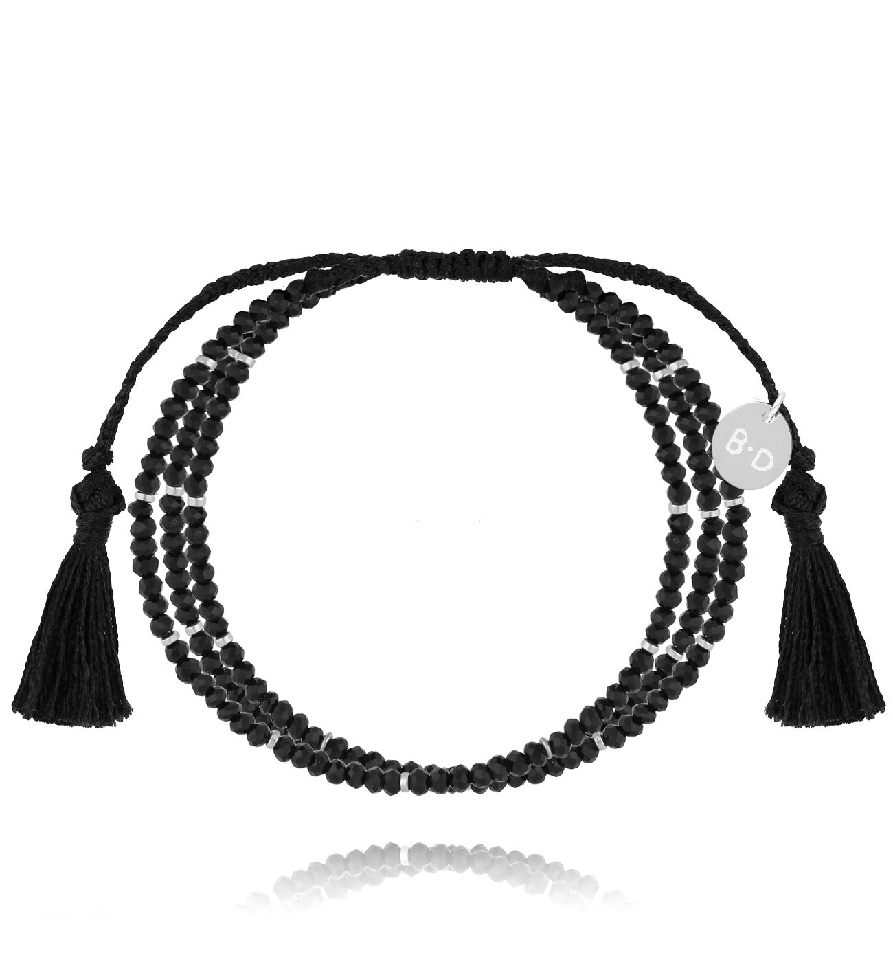 Bransoletka czarna z kryształkami Khalessi - By Dziubeka