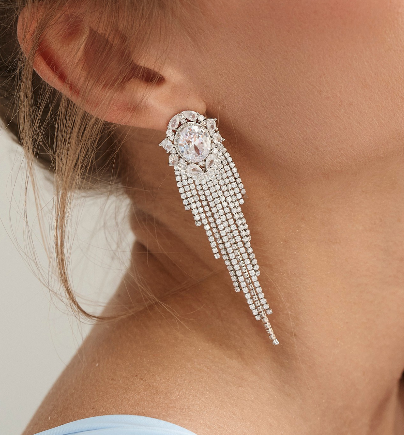 Kolczyki srebrne z kryształami Ine - By Dziubeka