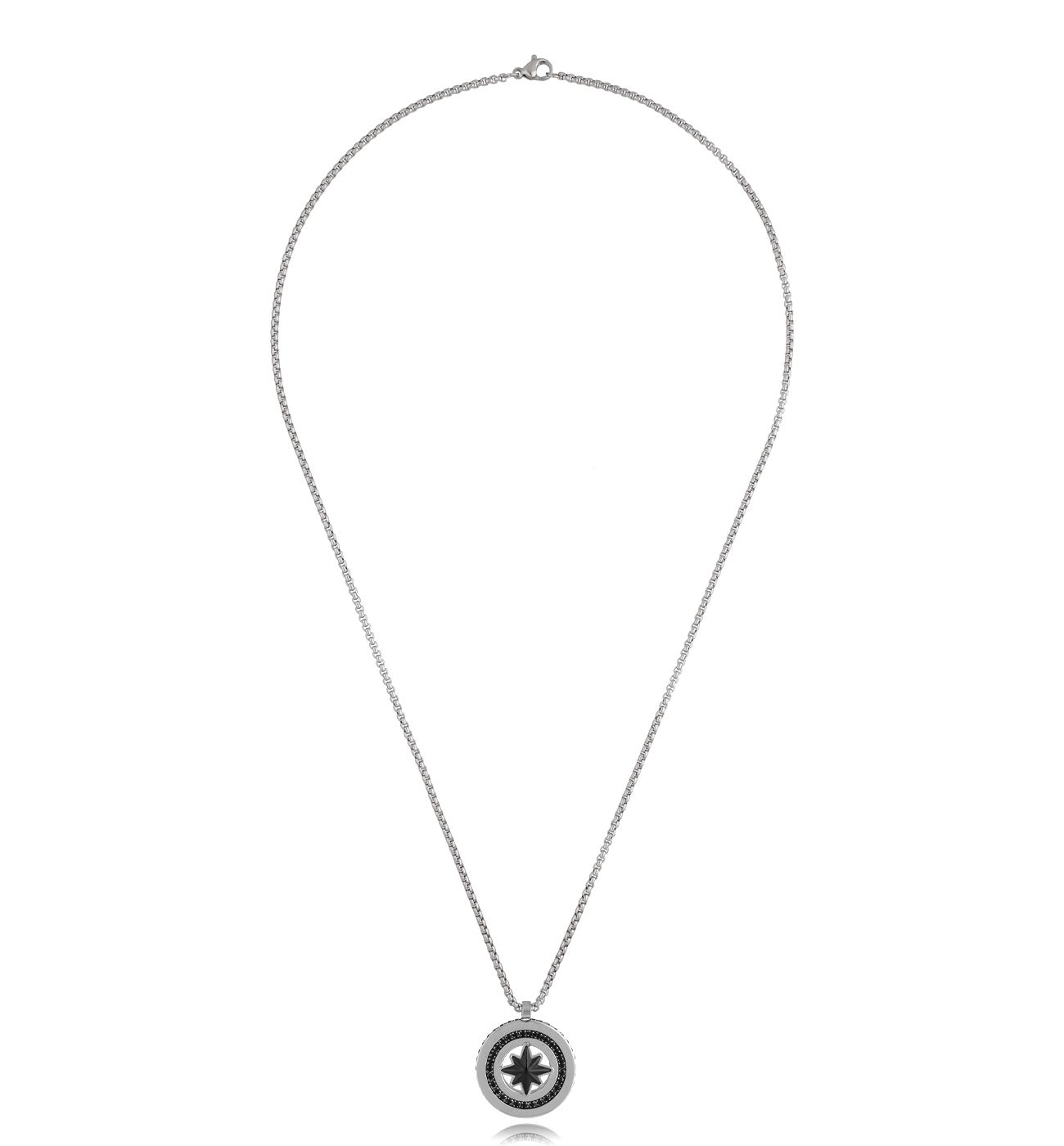 Naszyjnik męski czarno srebrny z gwiazdą Finn - By Dziubeka