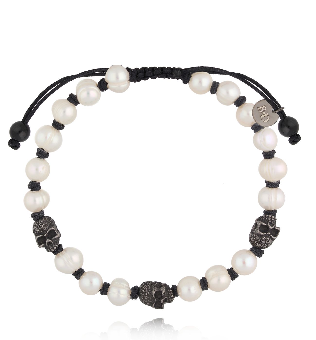 Bransoletka z perłami i czaszkami Rotimi BMITC0679