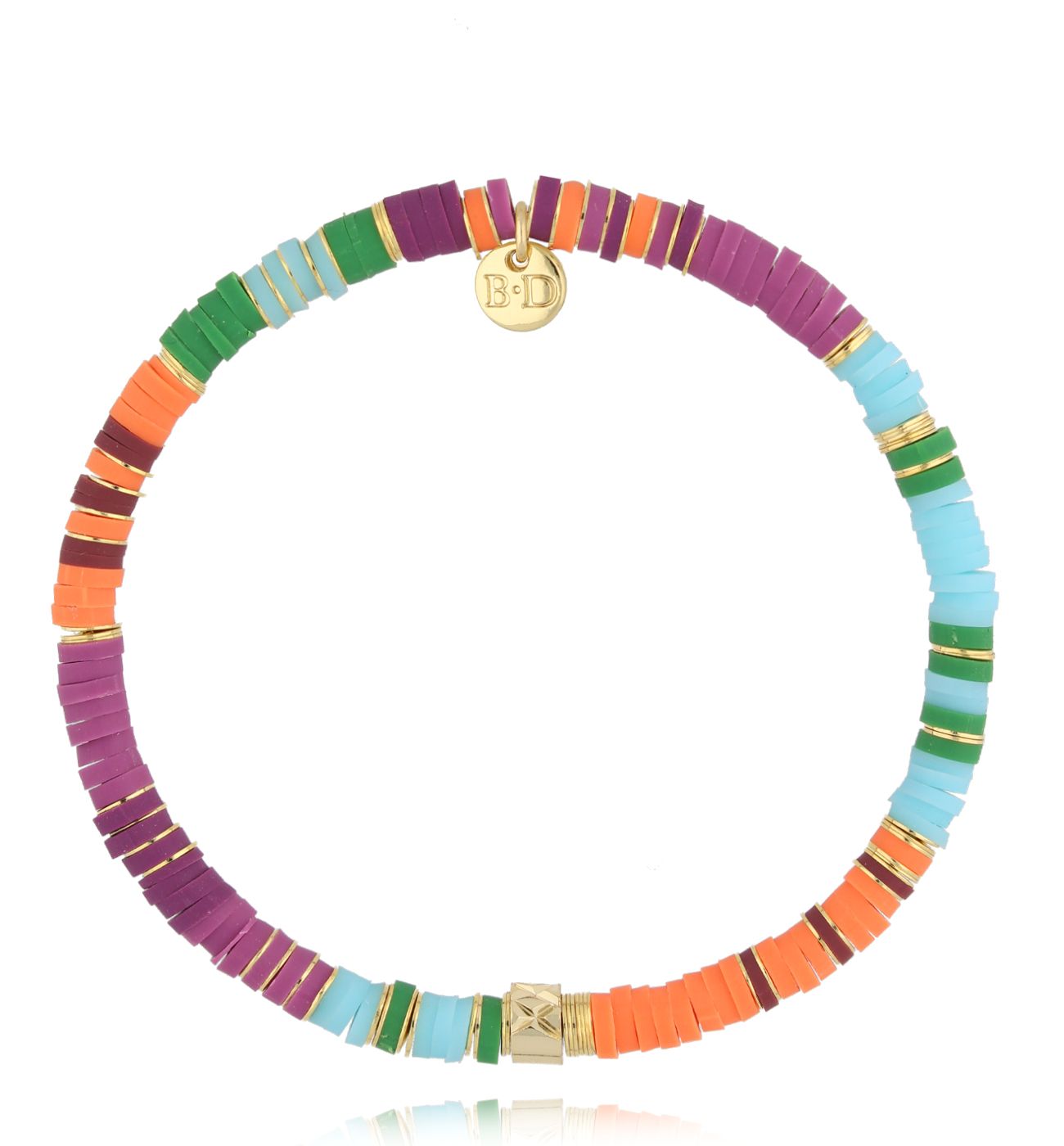 Bransoletka pomarańczowo fioletowa - By Dziubeka